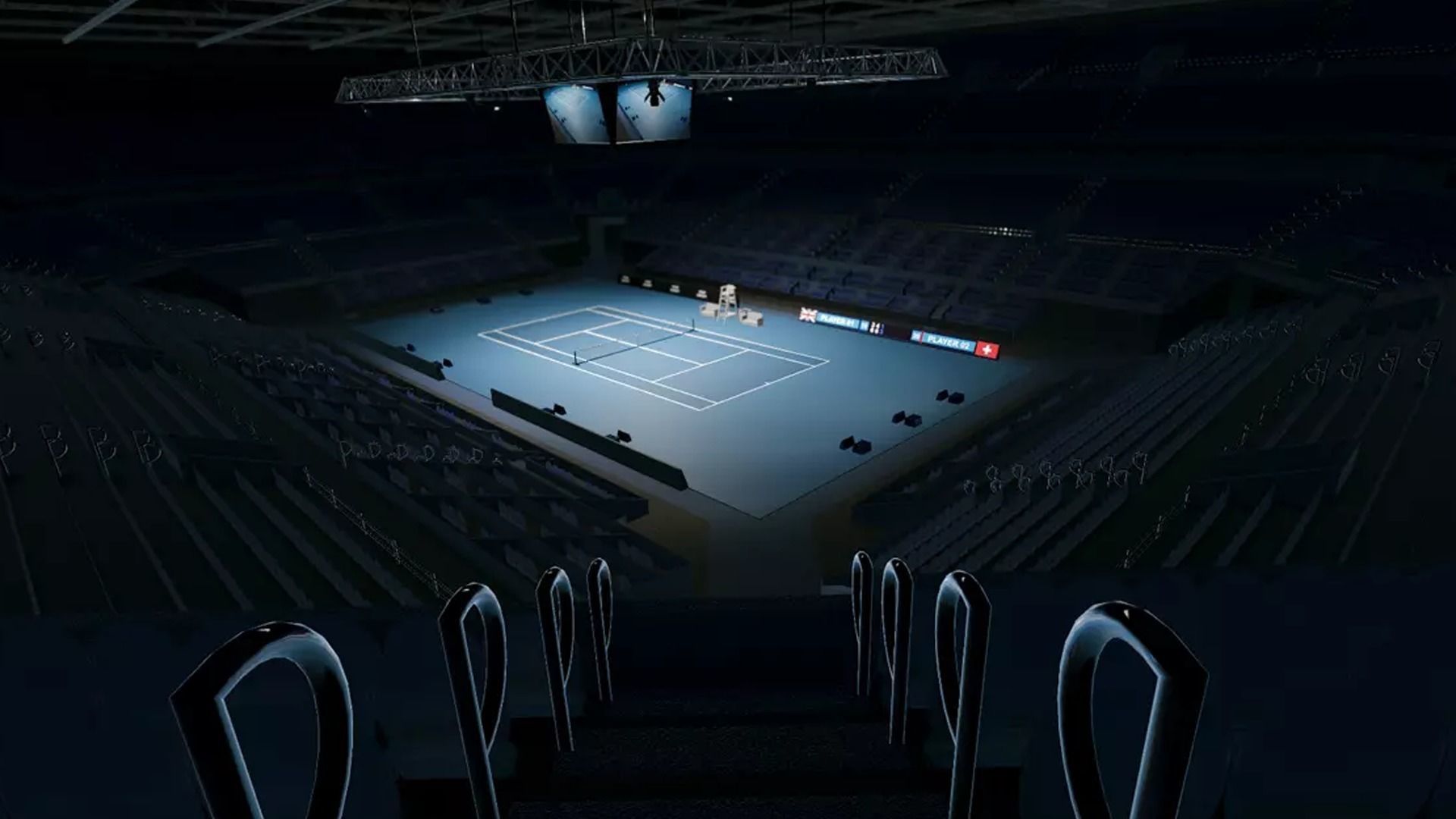 Indoor Tennis Stadium Low-poly 3D model_11