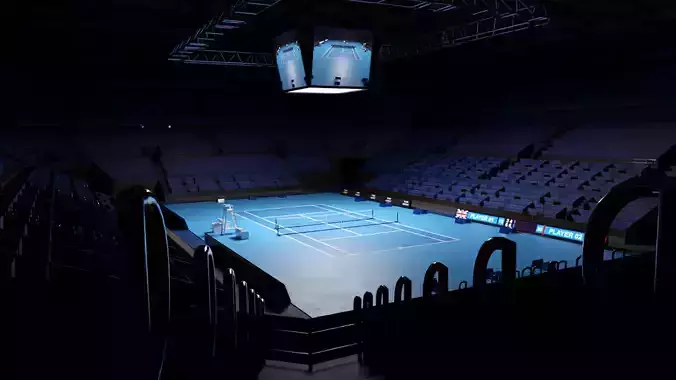 Indoor Tennis Stadium Low-poly 3D model