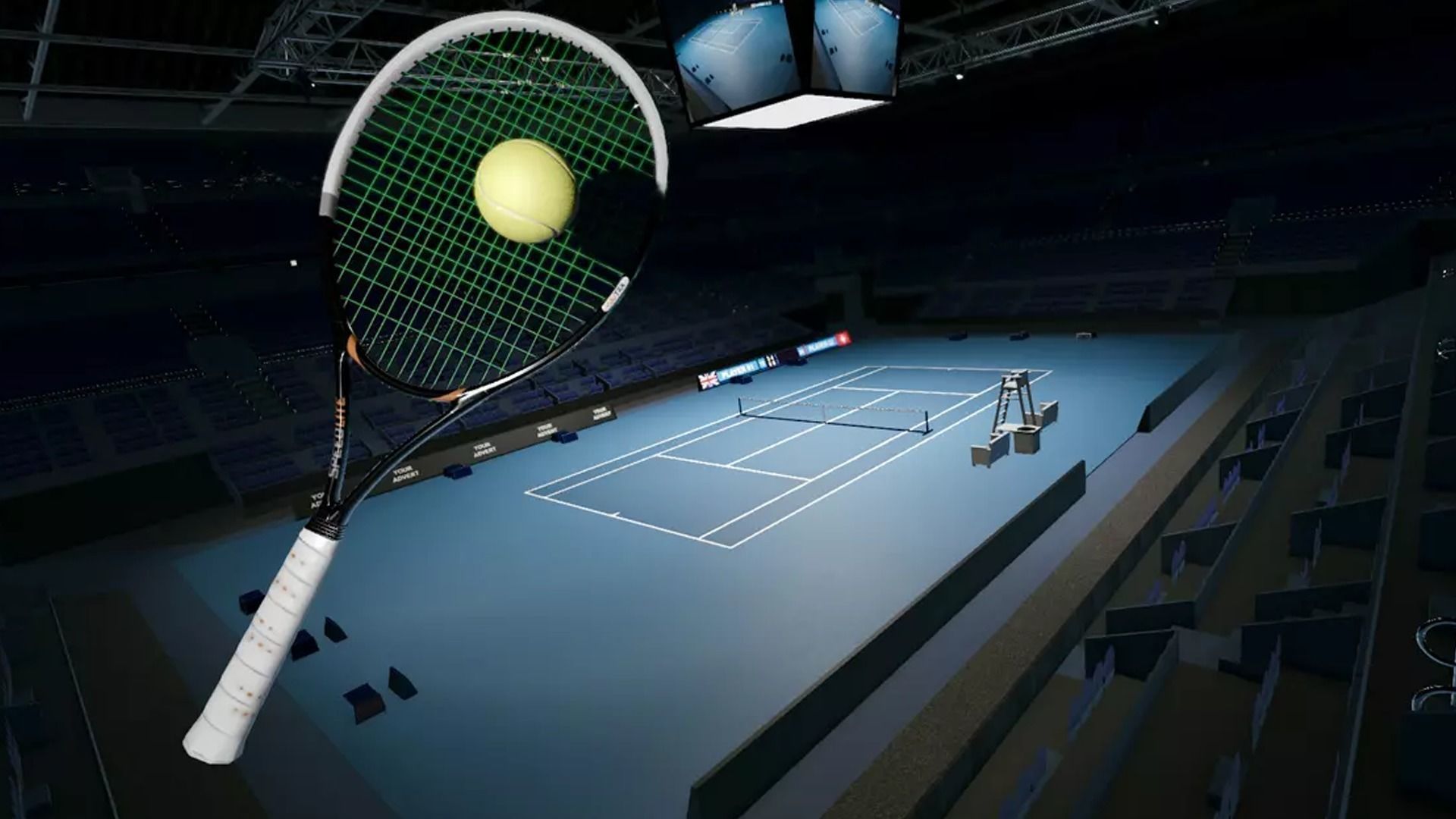 Indoor Tennis Stadium Low-poly 3D model_10