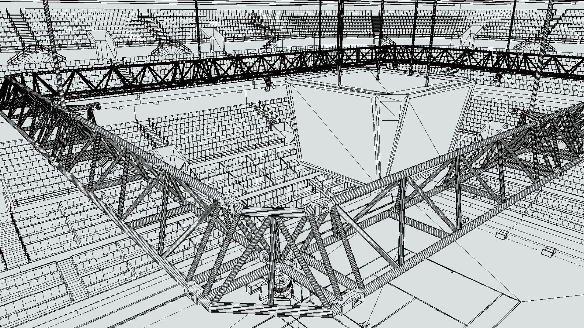 Indoor Tennis Stadium Low-poly 3D model_8