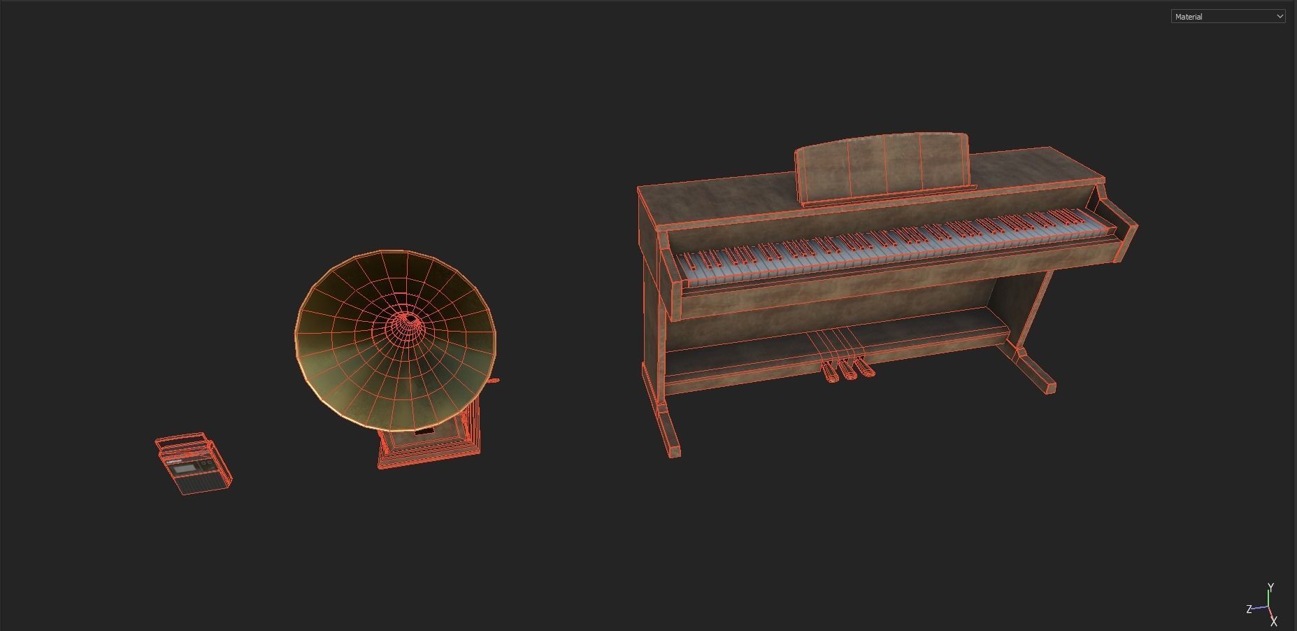 Vintage Props Pack Low-poly 3D model_16