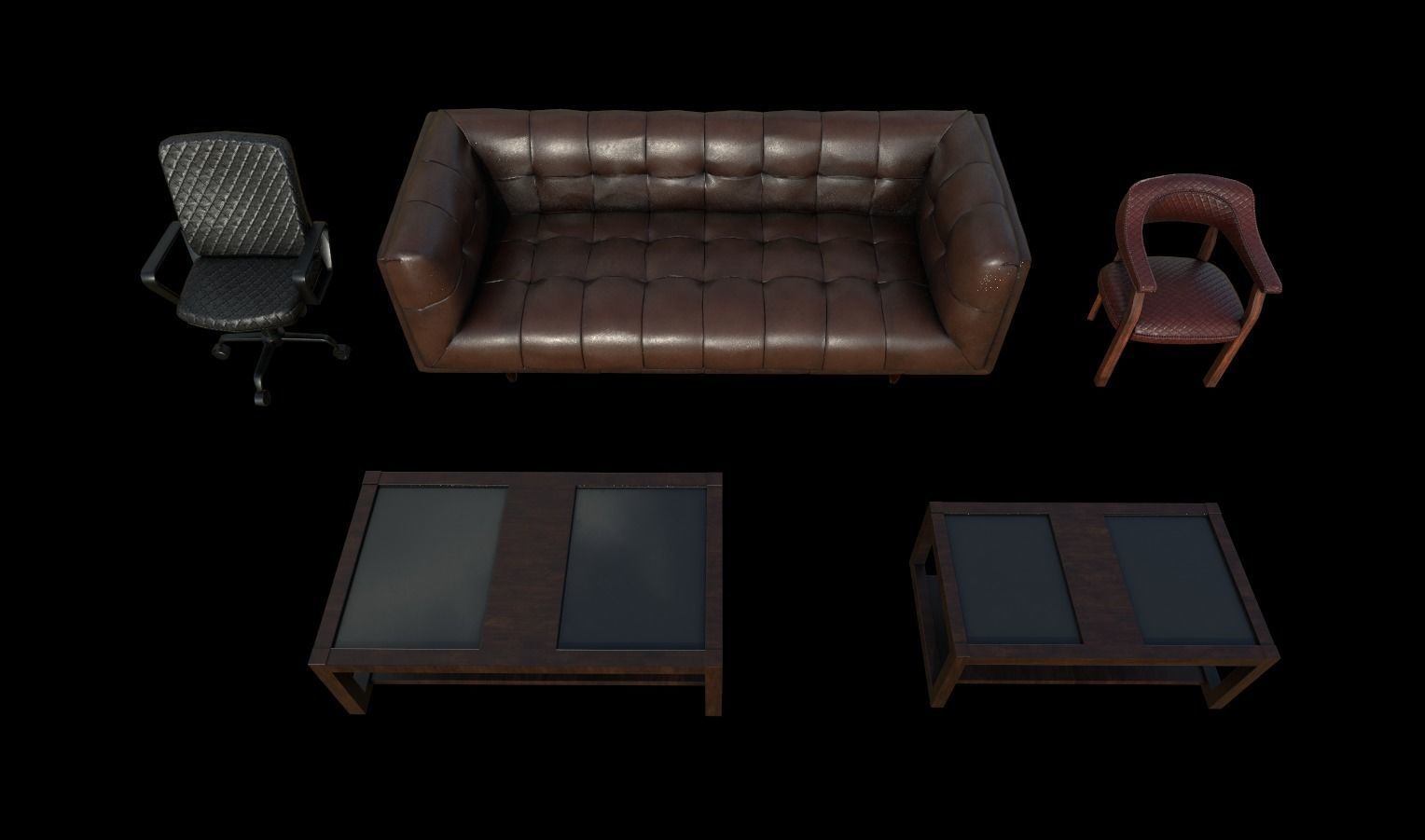 Vintage Props Pack Low-poly 3D model_7