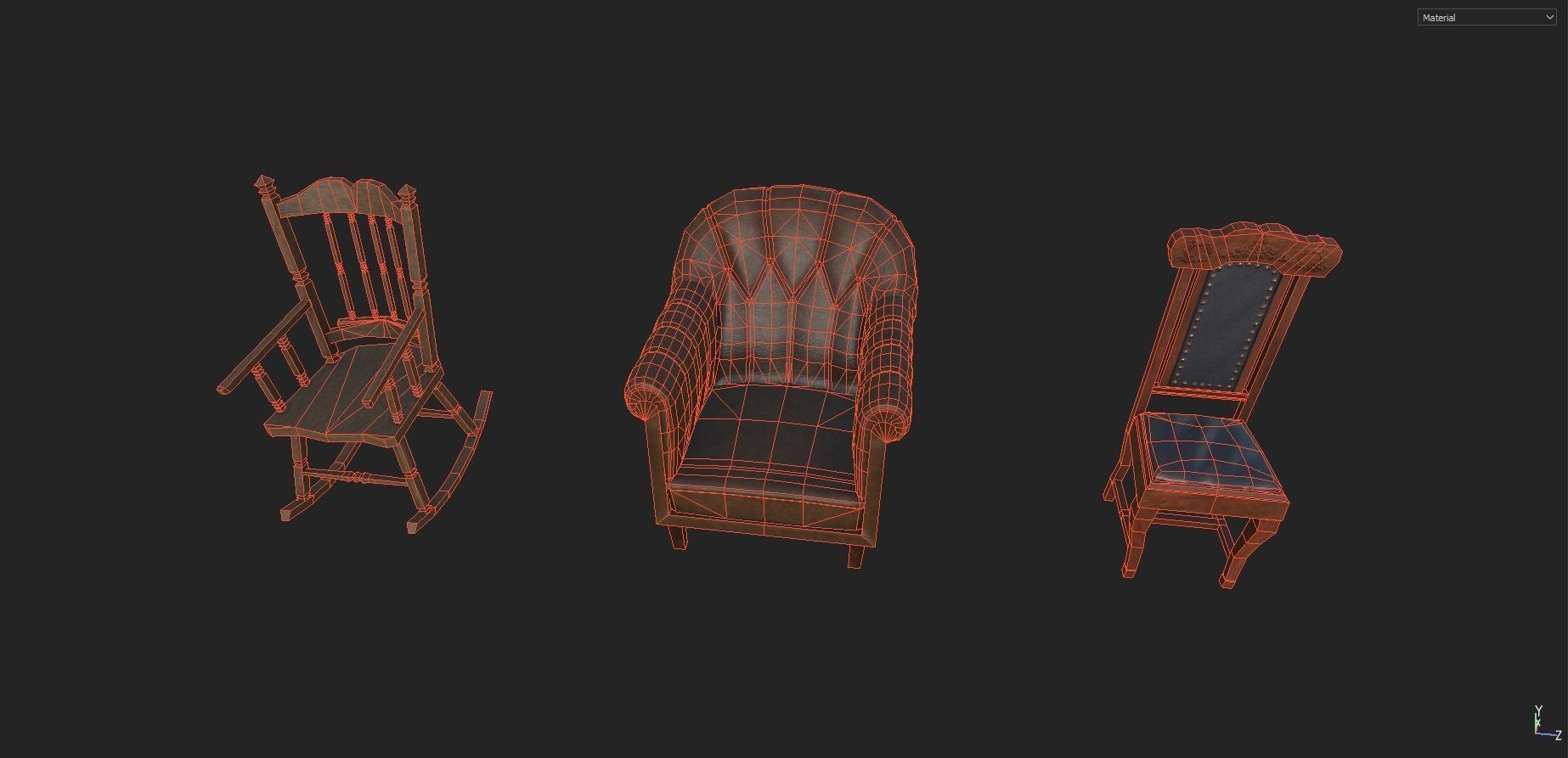 Vintage Props Pack Low-poly 3D model_10