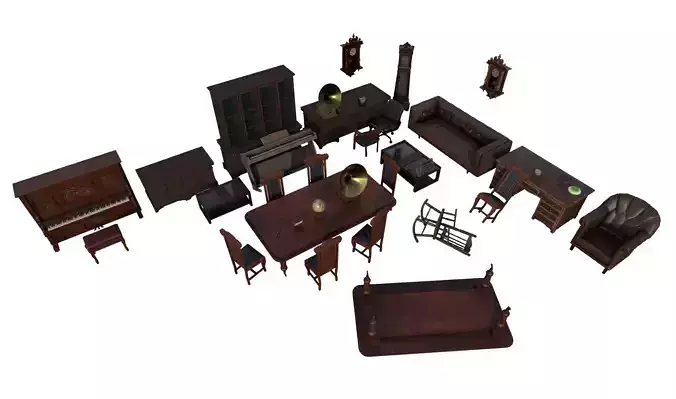 Vintage Props Pack Low-poly 3D model