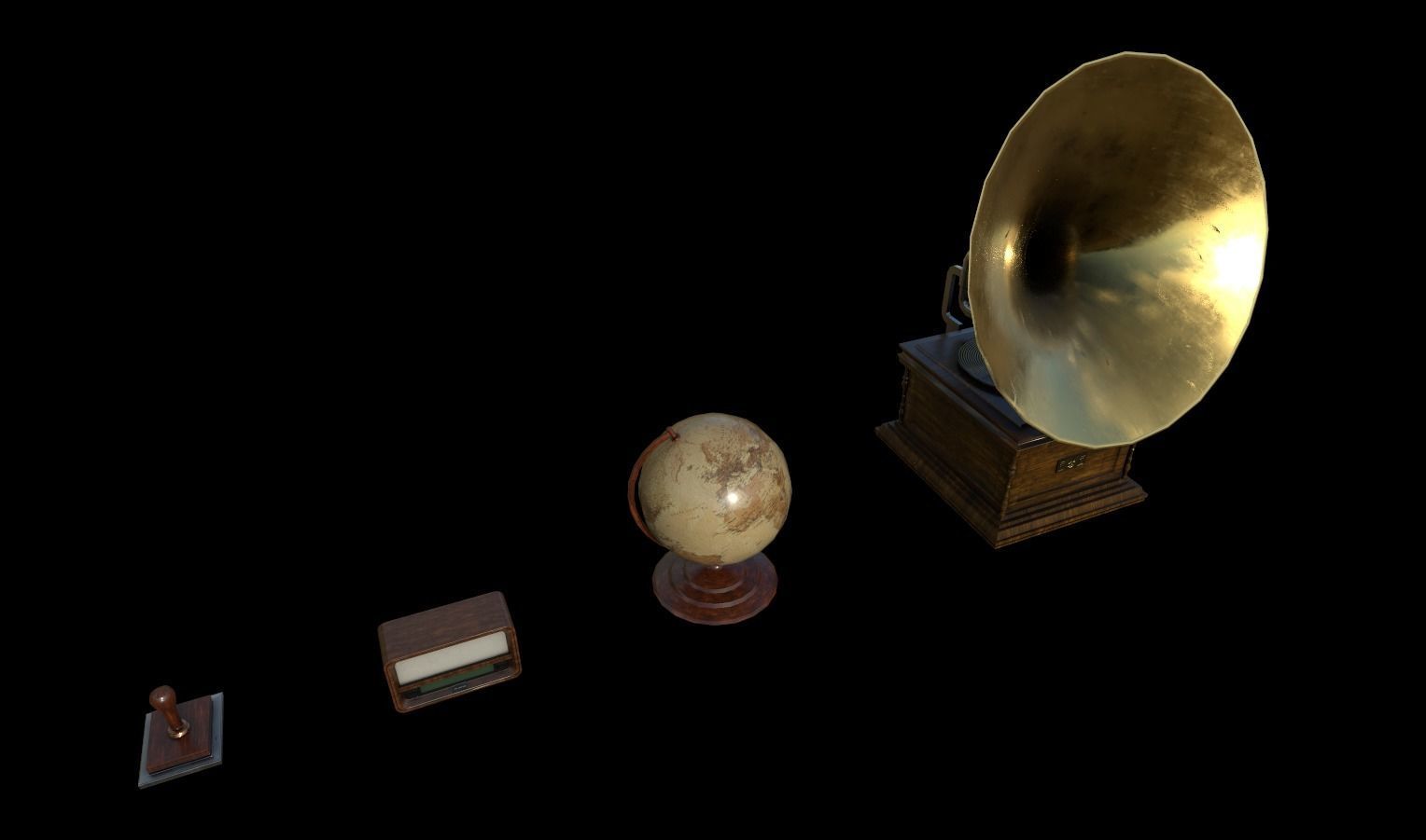 Vintage Props Pack Low-poly 3D model_17