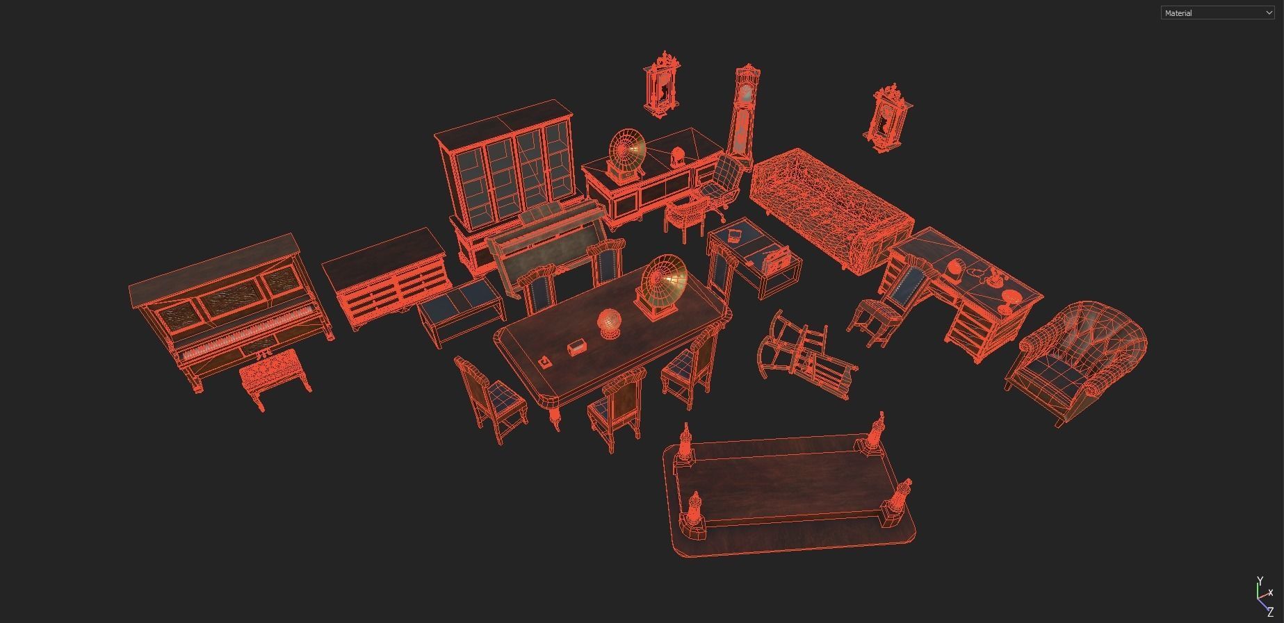 Vintage Props Pack Low-poly 3D model_21