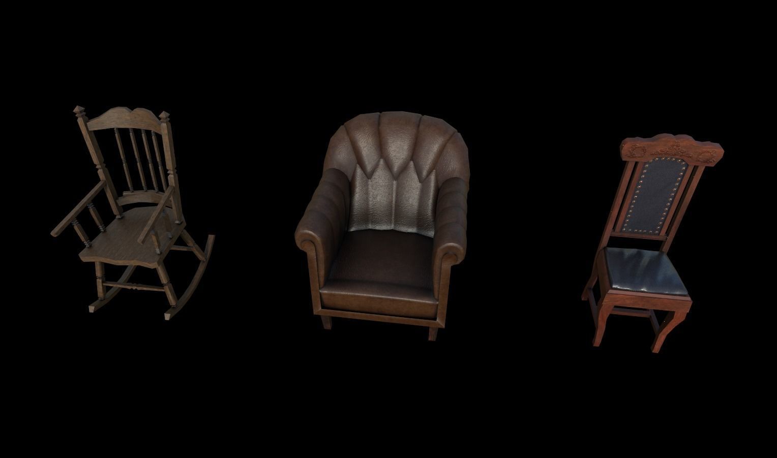 Vintage Props Pack Low-poly 3D model_9
