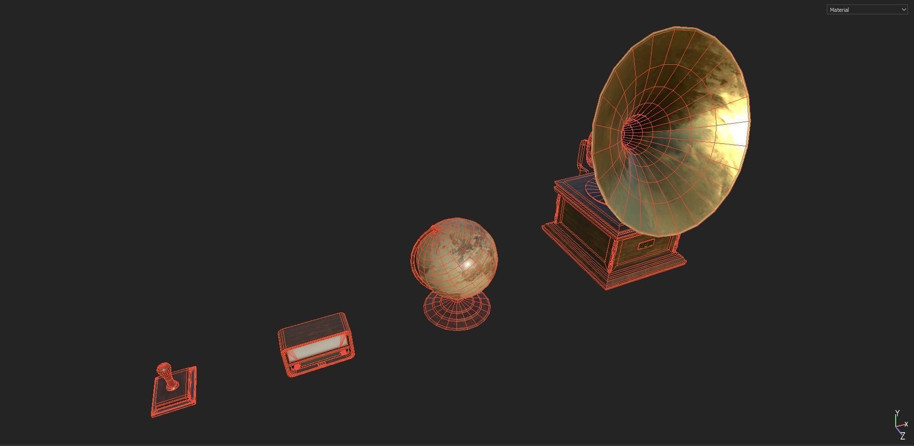 Vintage Props Pack Low-poly 3D model_18