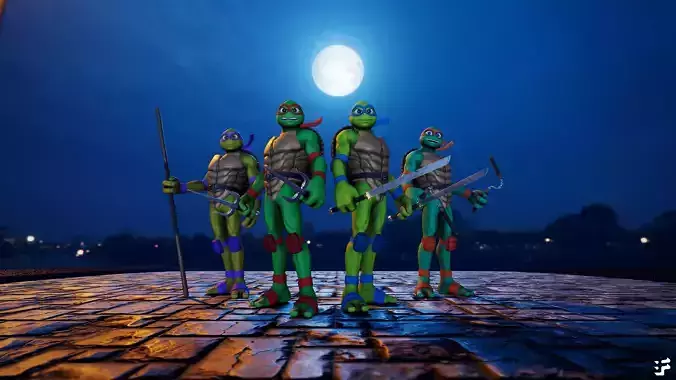 Teenage Mutant Ninja Turtles Low-poly 3D model