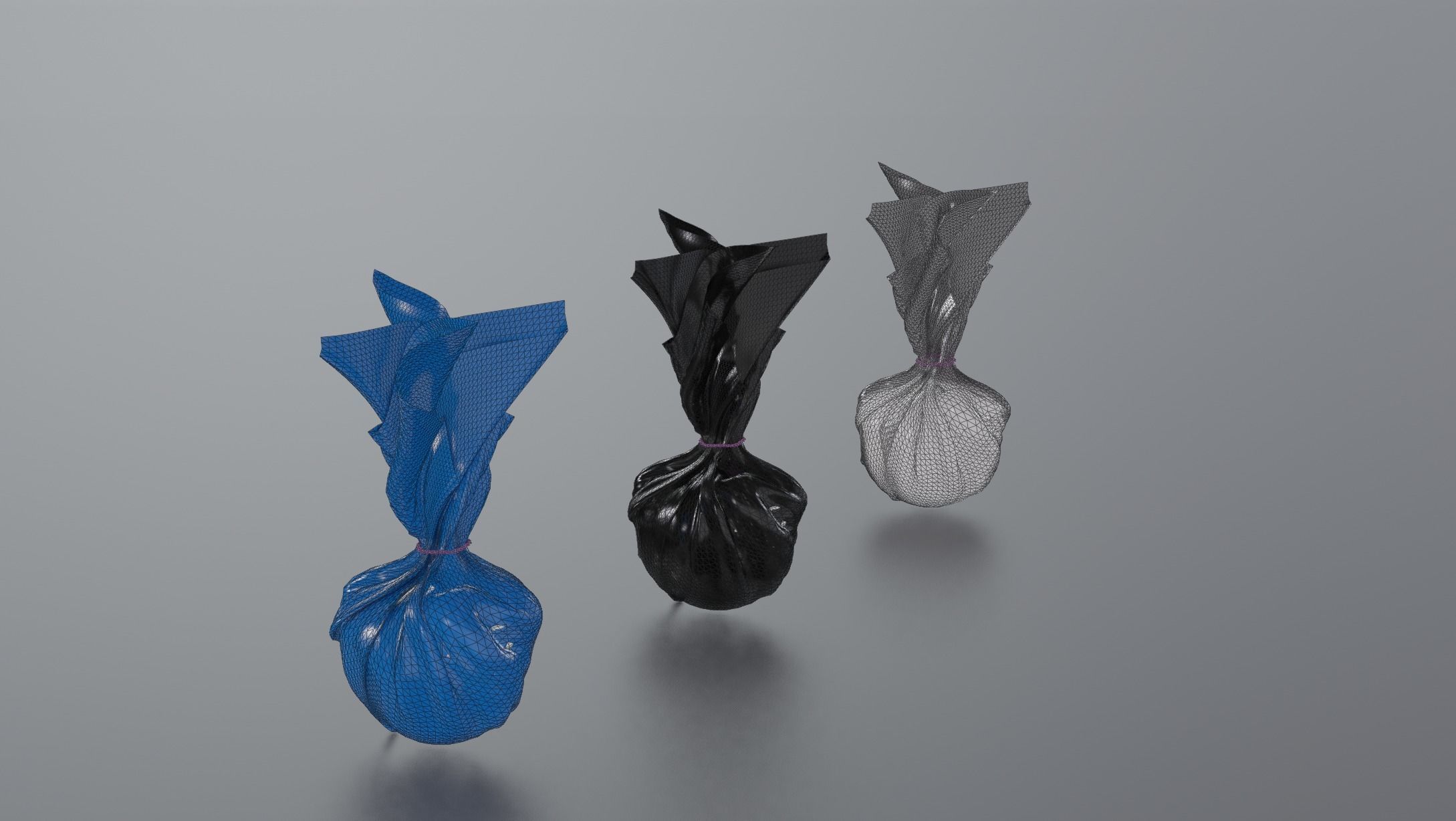 Gram of cocaine in a Bag Low-poly 3D model_3