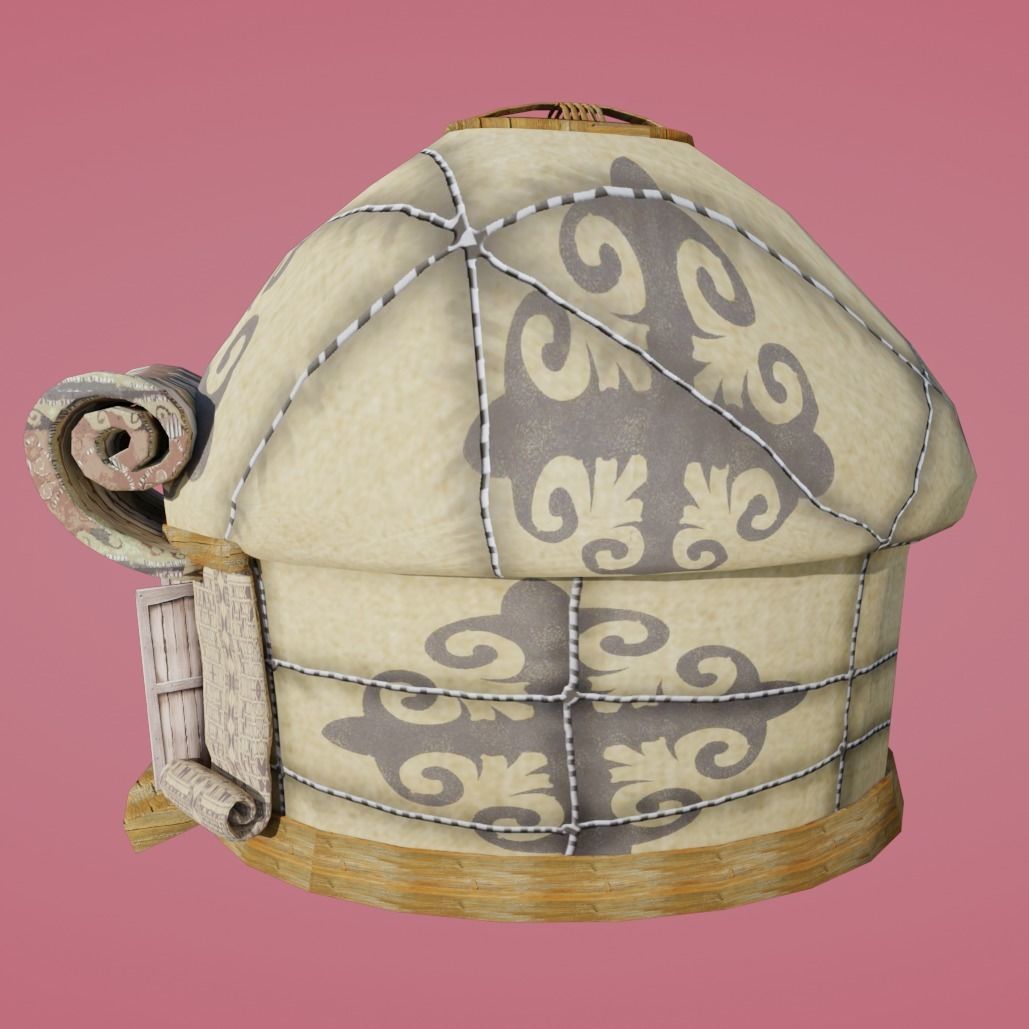 Cartoon Yurt 3 - Low Poly Game Ready Low-poly 3D model_1