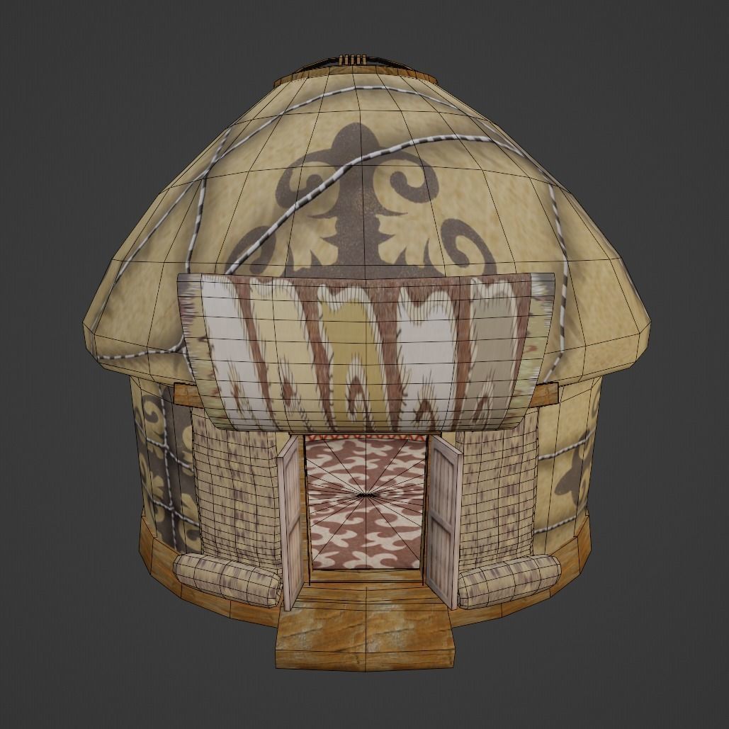 Cartoon Yurt 3 - Low Poly Game Ready Low-poly 3D model_8