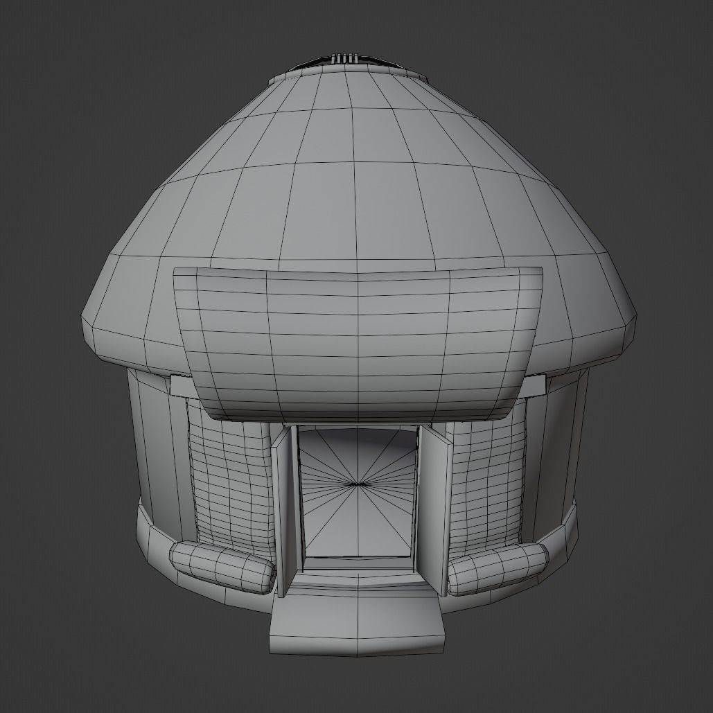 Cartoon Yurt 3 - Low Poly Game Ready Low-poly 3D model_9