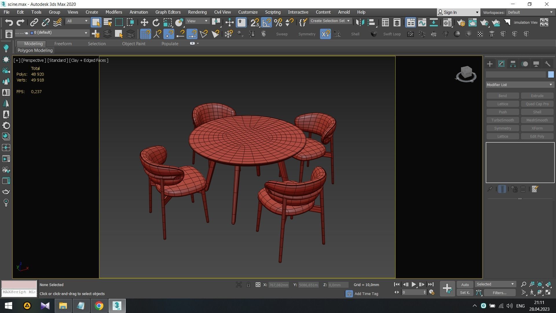Wagner Round Dining Set Low-poly 3D model_11