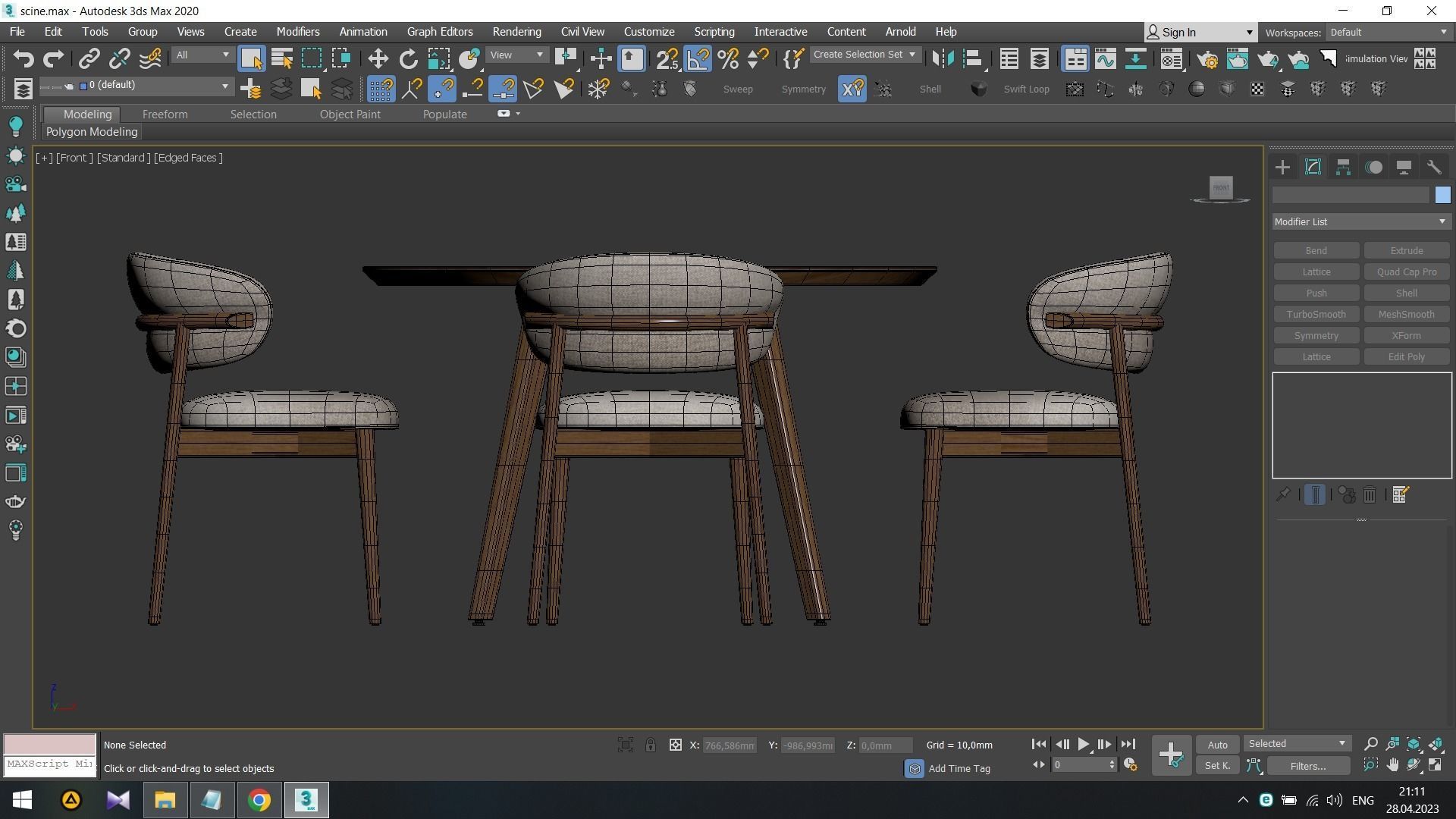 Wagner Round Dining Set Low-poly 3D model_6