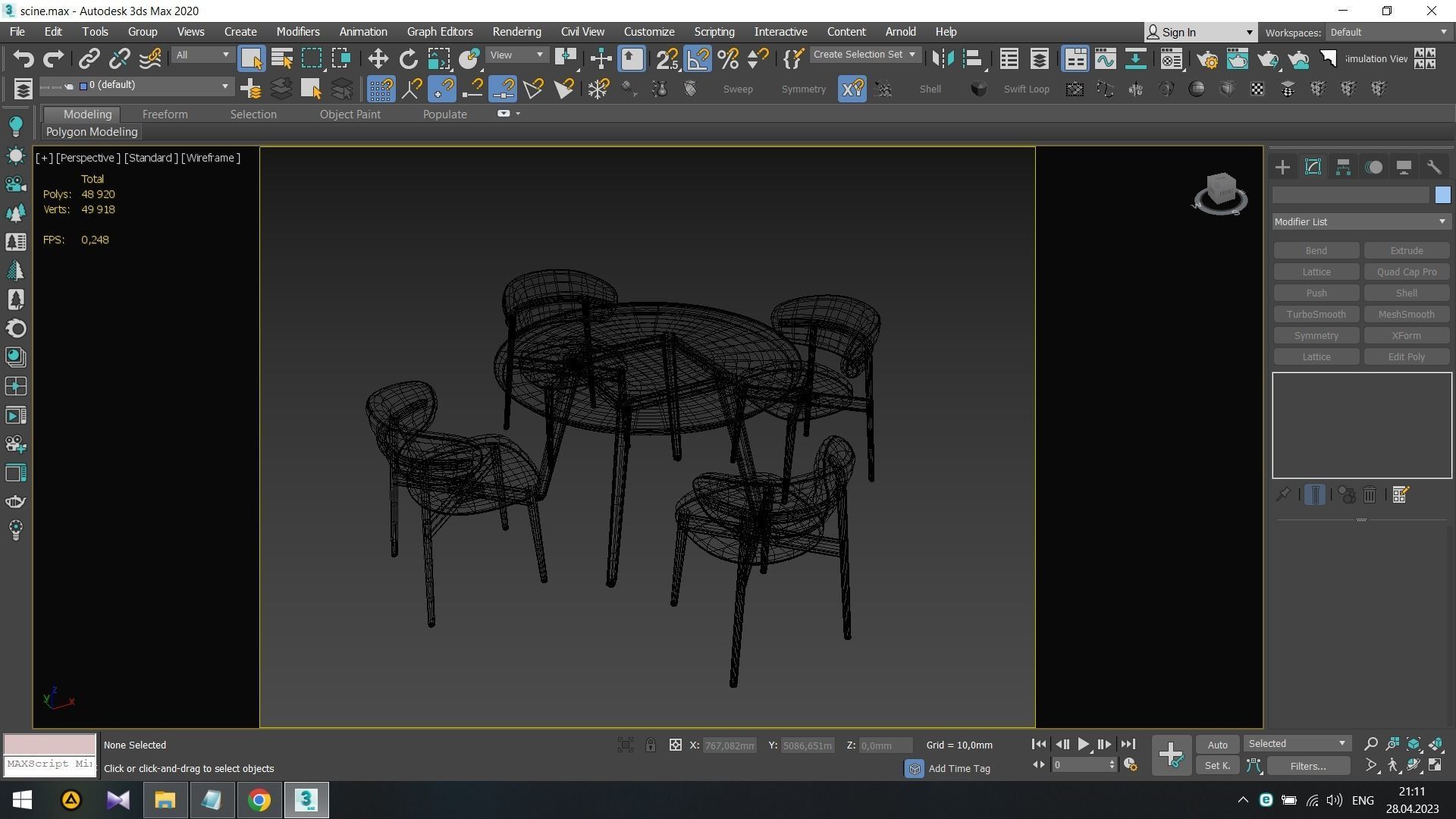 Wagner Round Dining Set Low-poly 3D model_10