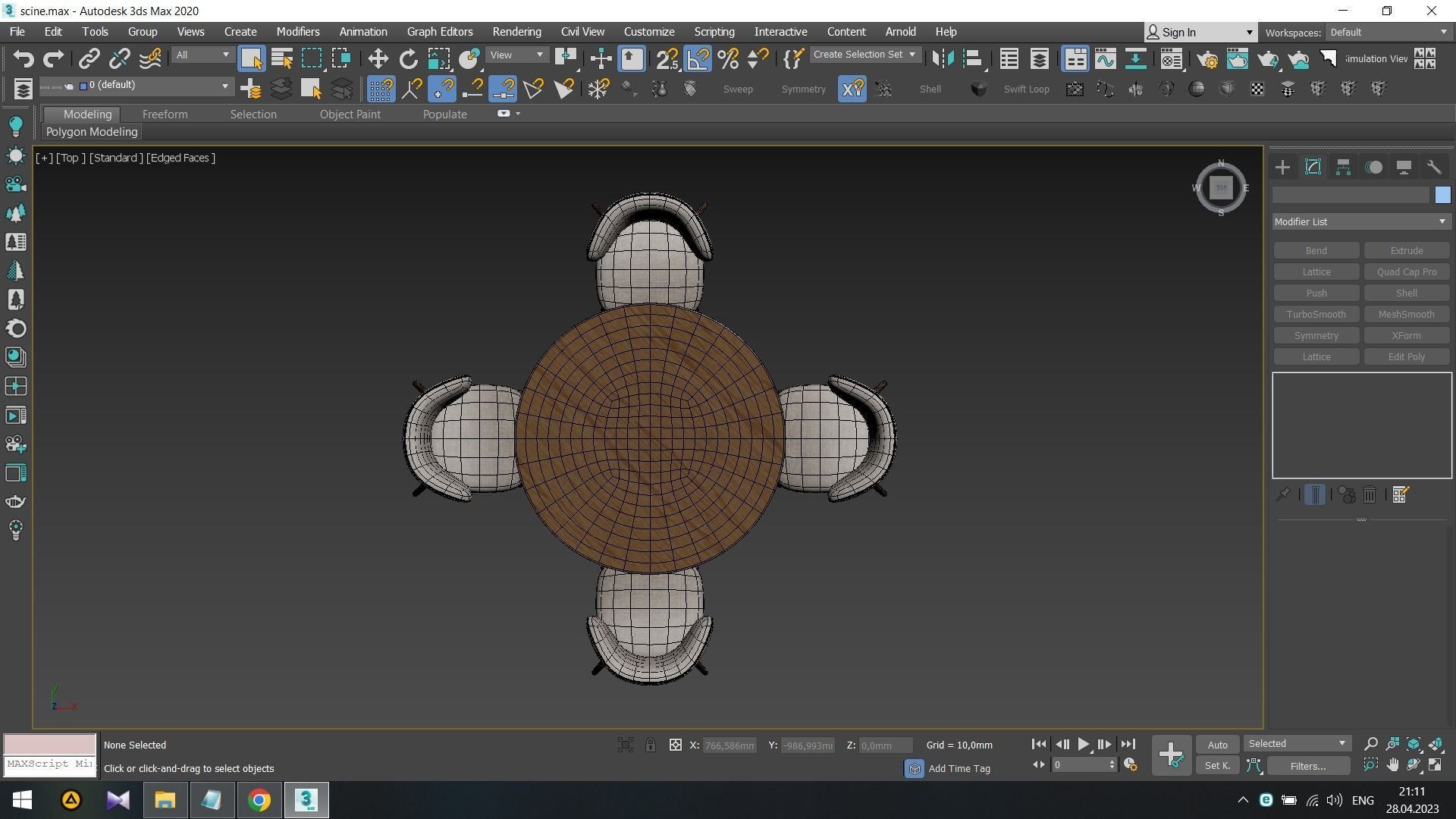 Wagner Round Dining Set Low-poly 3D model_5
