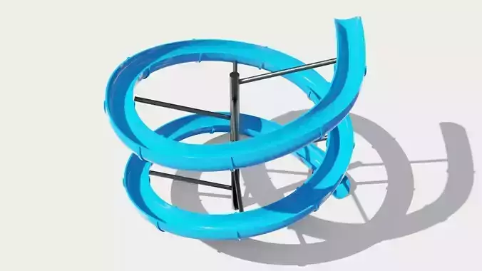Water Slide 3D model Low-poly 3D model