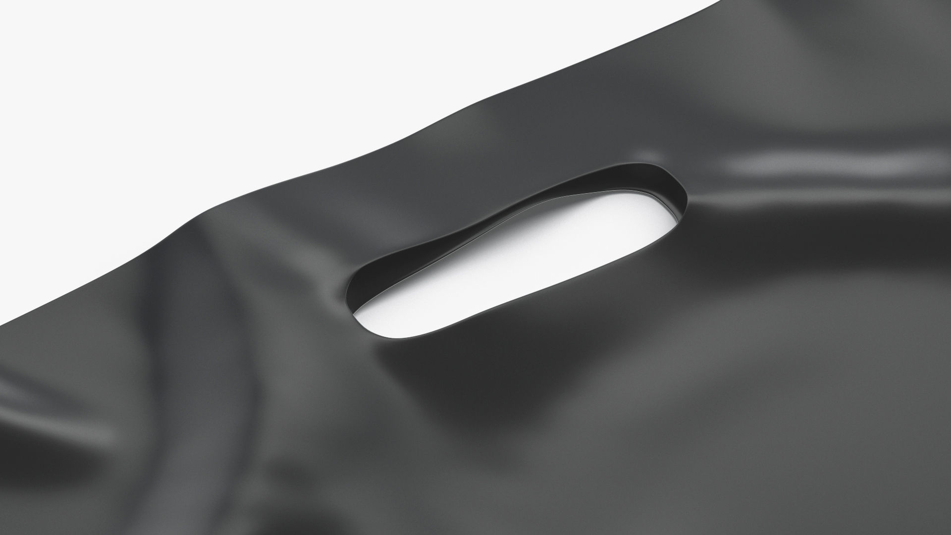 Black Wide Die-cut Plastic Bag - handle packet Low-poly 3D model_2