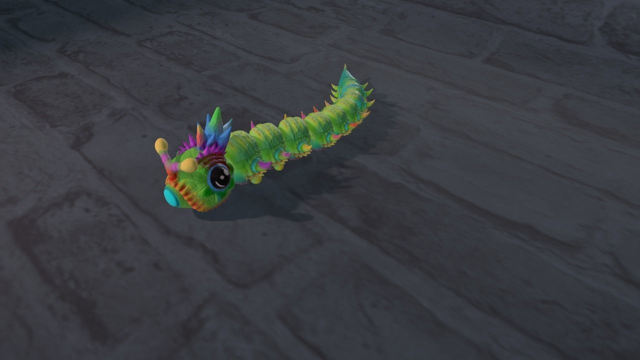 WORM - Flexi Articulated Animal 3D print model_3