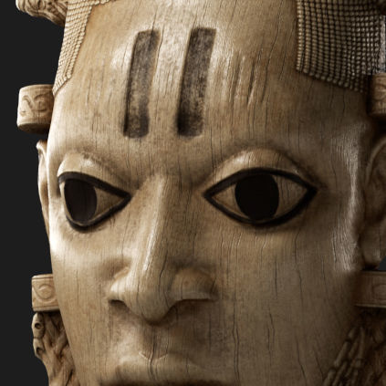 African Benin ivory mask of Queen Idia Low-poly 3D model_3