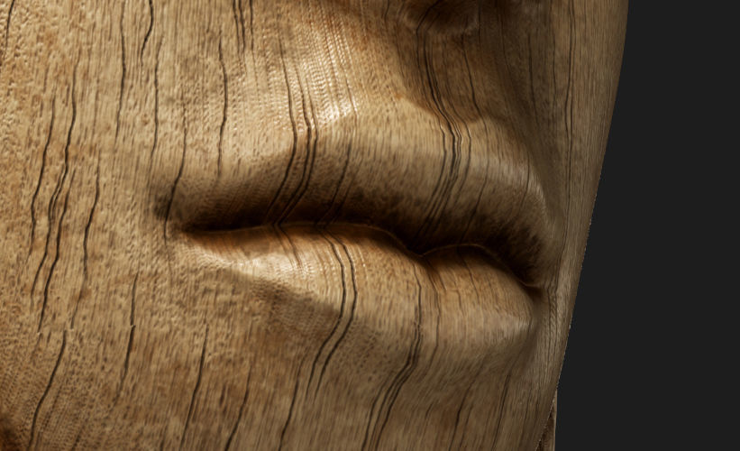 African Benin ivory mask of Queen Idia Low-poly 3D model_6