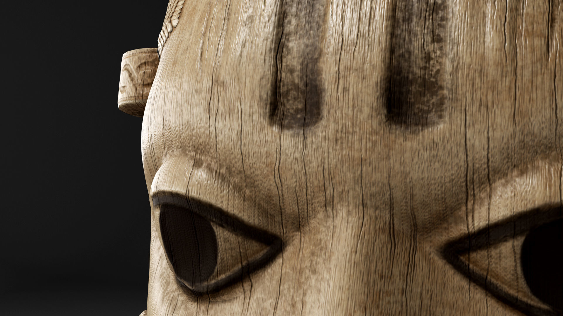 African Benin ivory mask of Queen Idia Low-poly 3D model_4