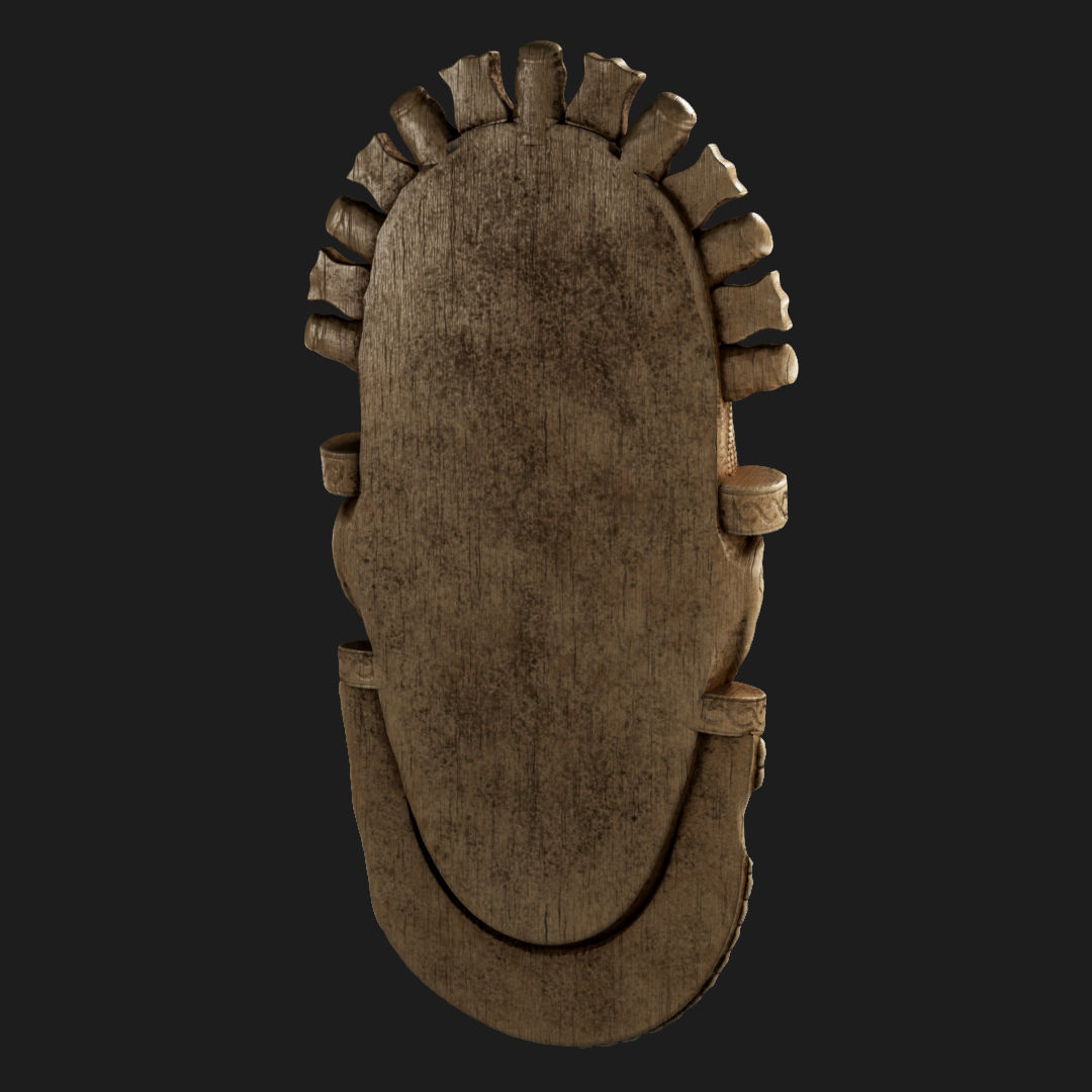 African Benin ivory mask of Queen Idia Low-poly 3D model_7