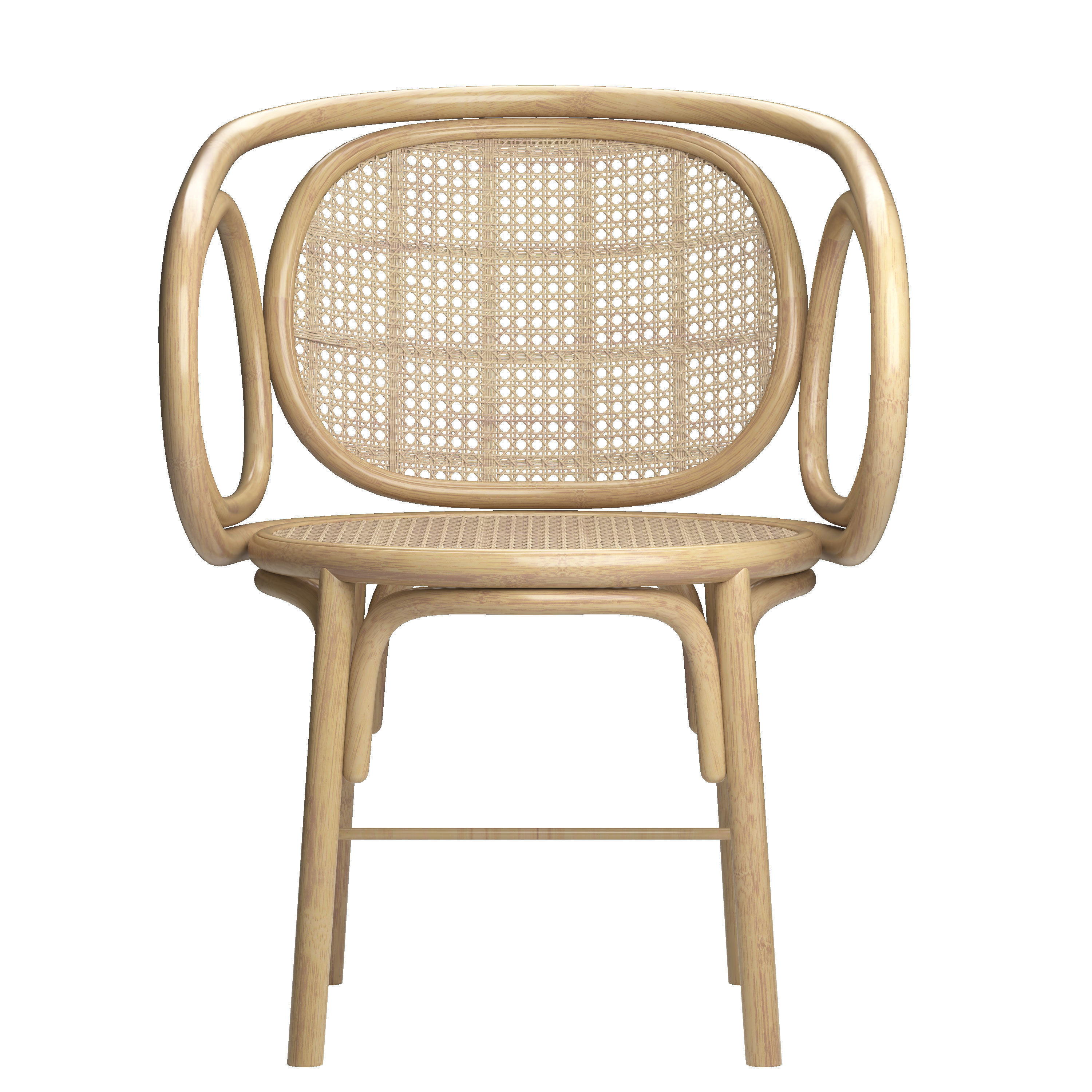 Rattan and Wicker Armchair 3D model_1