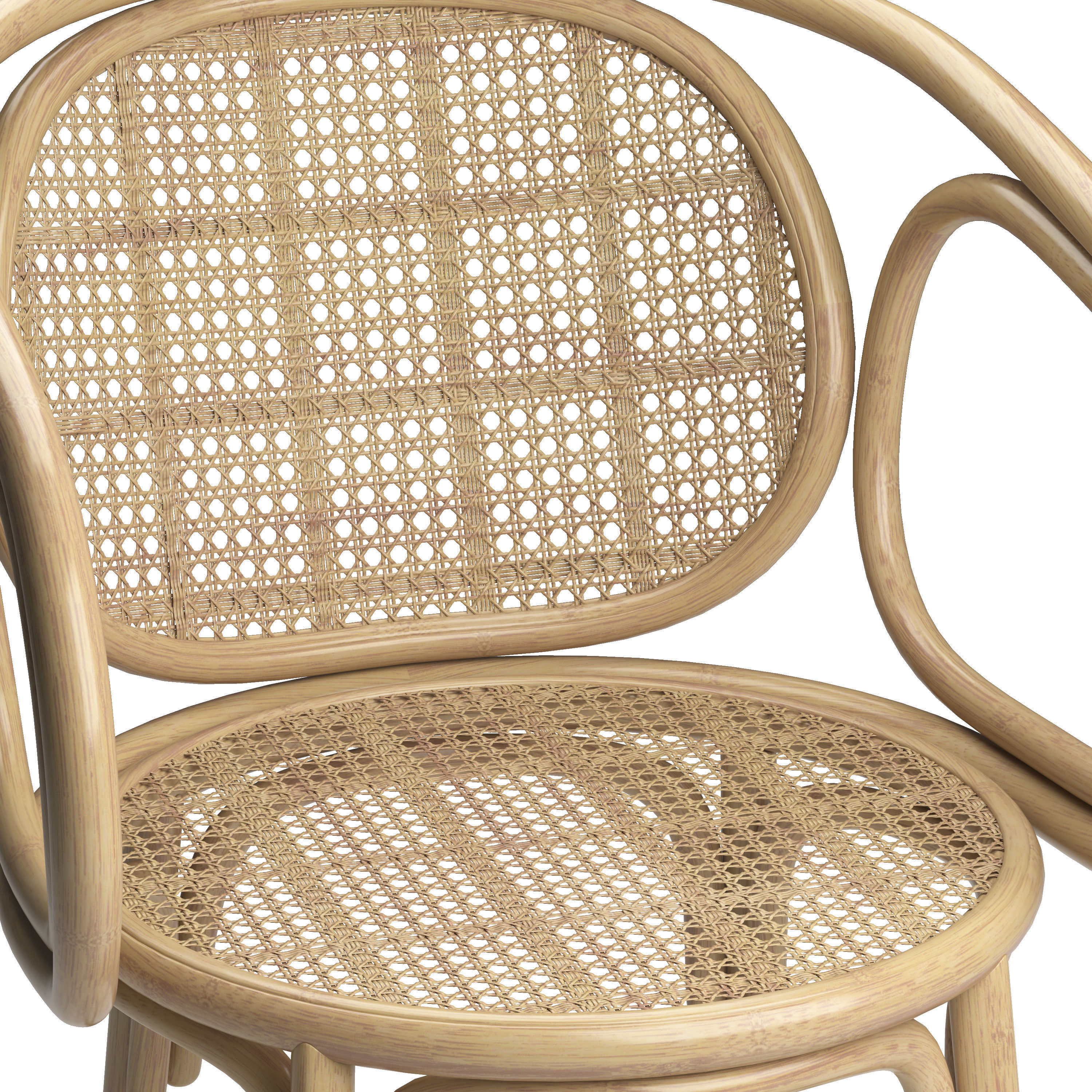 Rattan and Wicker Armchair 3D model_4