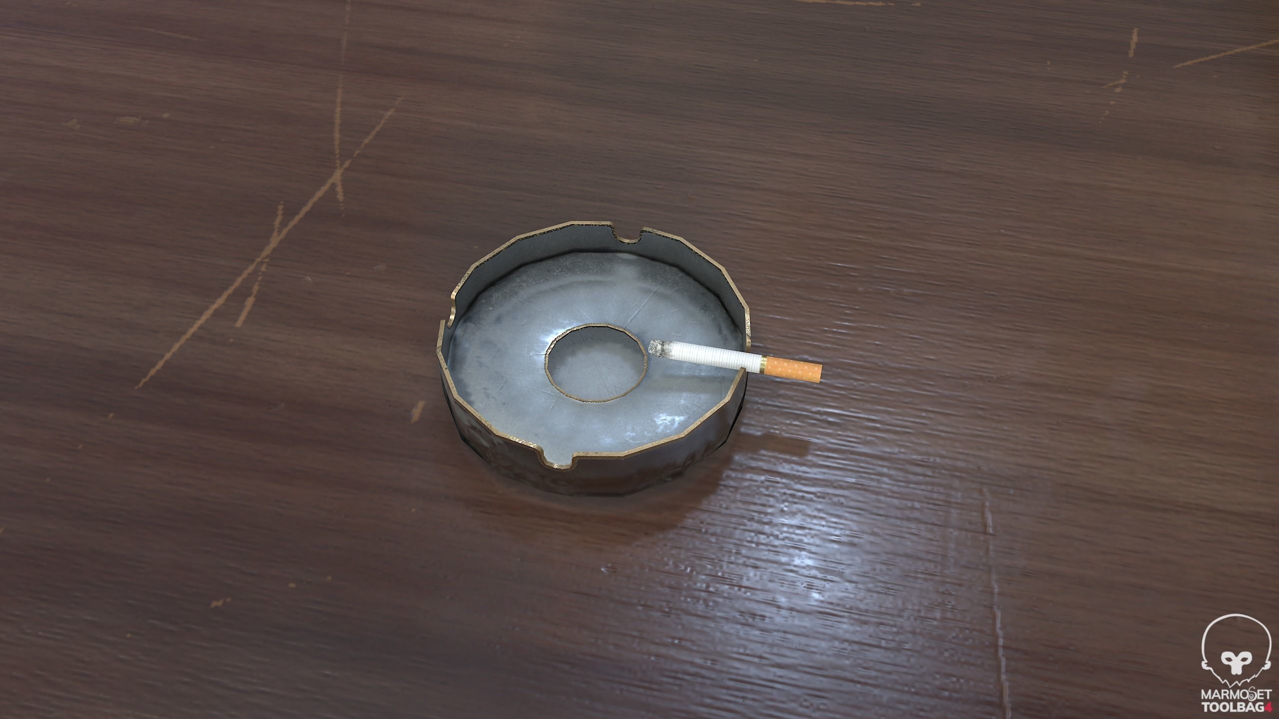 PBR Vintage Writing Table - Desk - Vintage Radio Low-poly 3D model_6