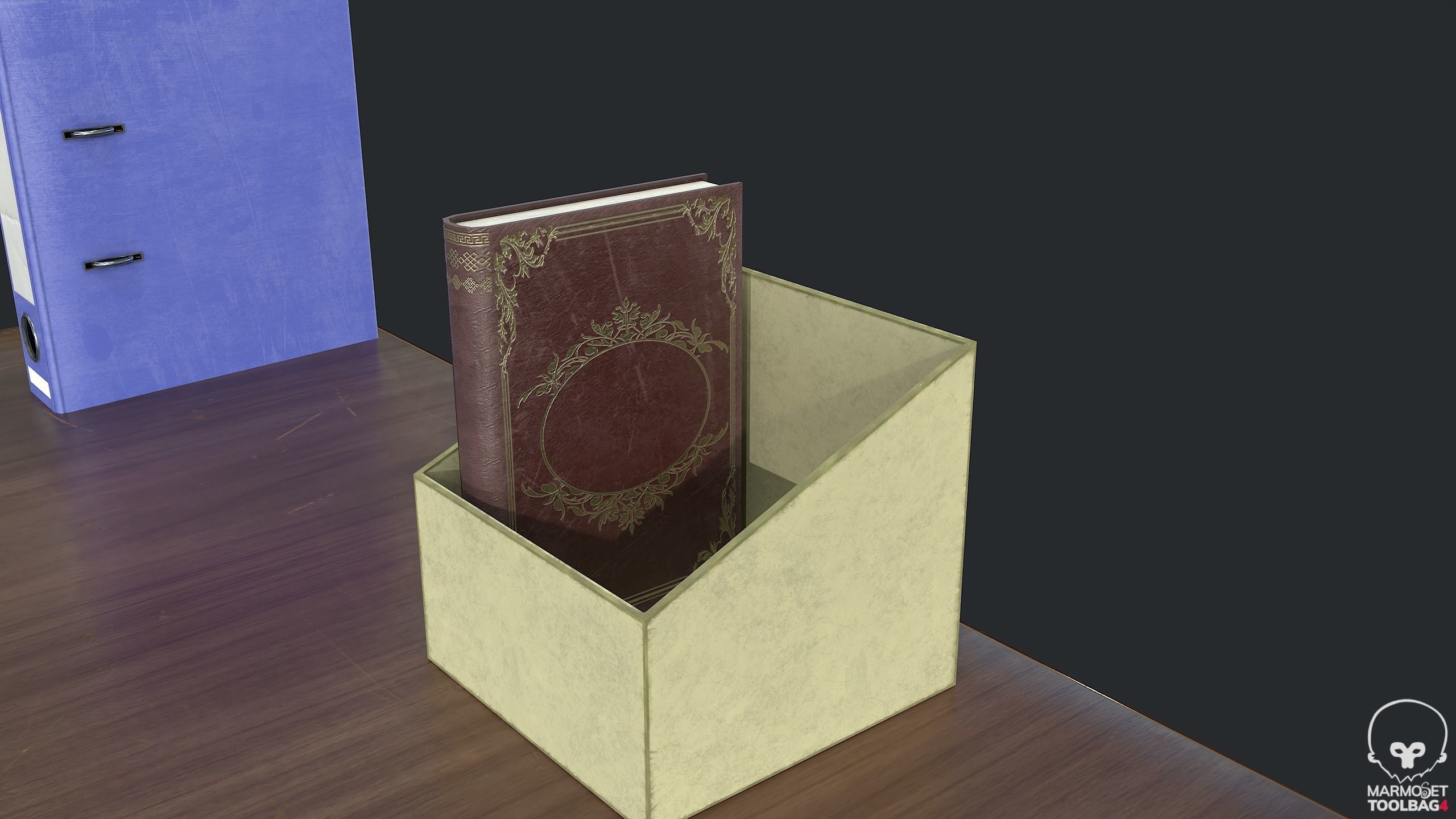 PBR Vintage Writing Table - Desk - Vintage Radio Low-poly 3D model_7