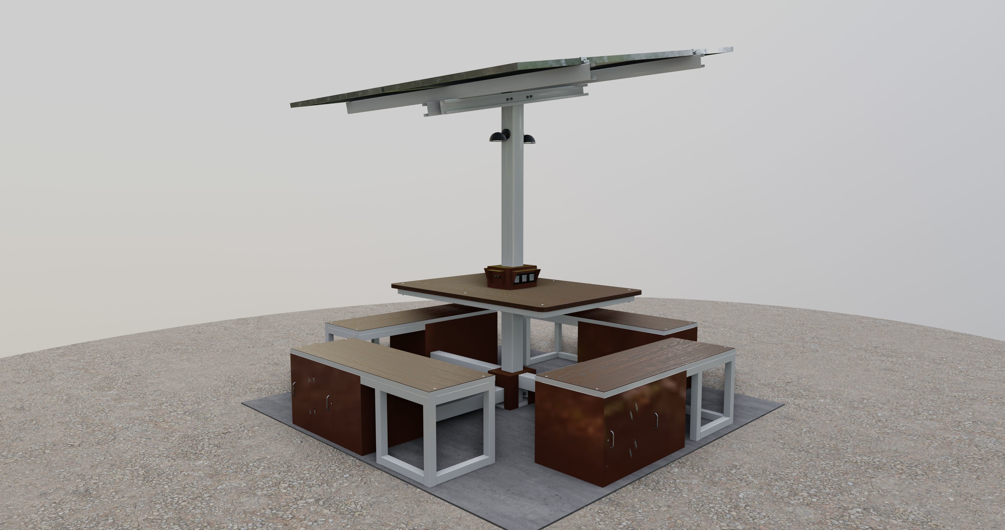 Solar Pergola Type-1 Black and White 3D model_27