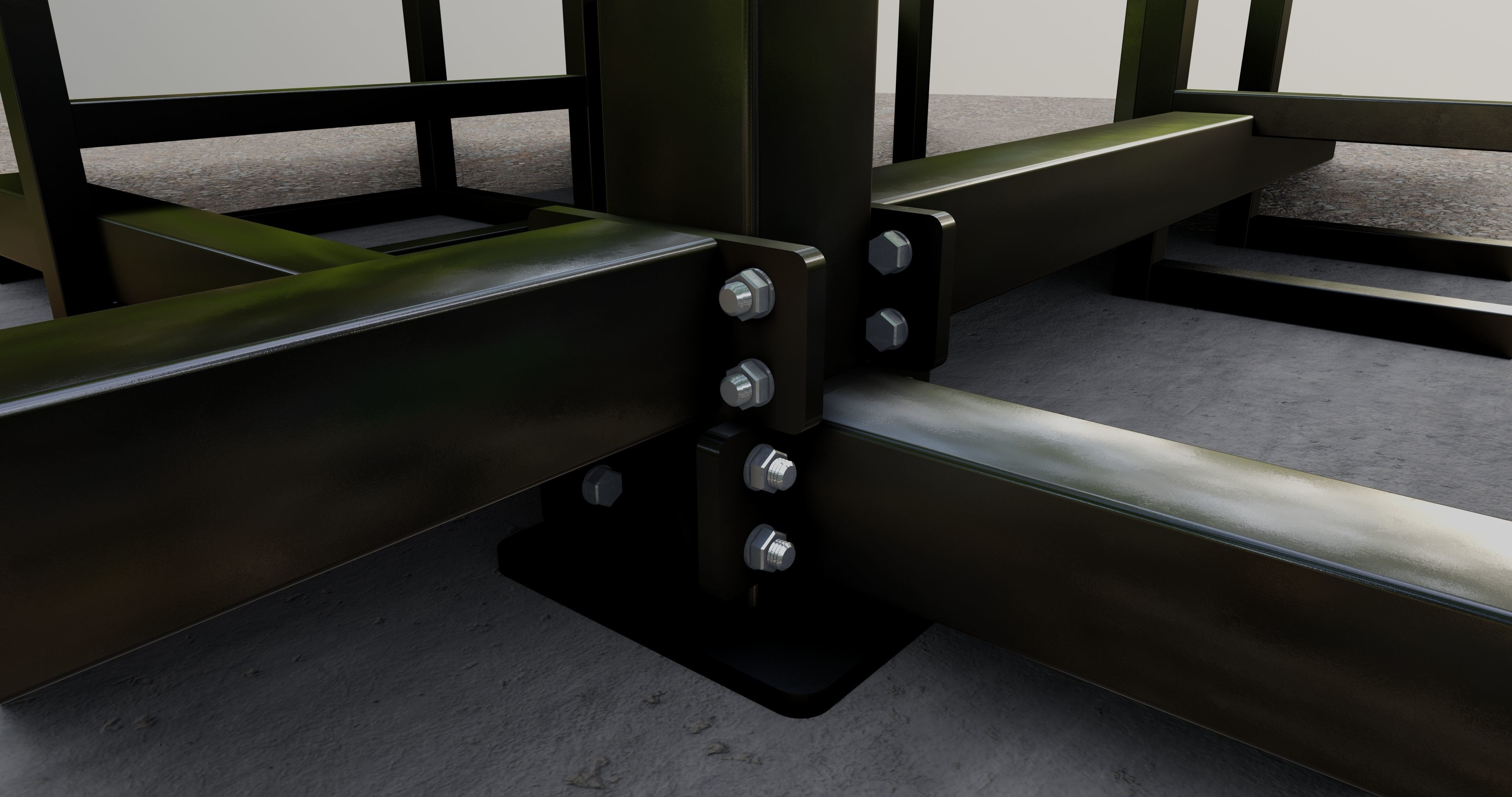 Solar Pergola Type-1 Black and White 3D model_17