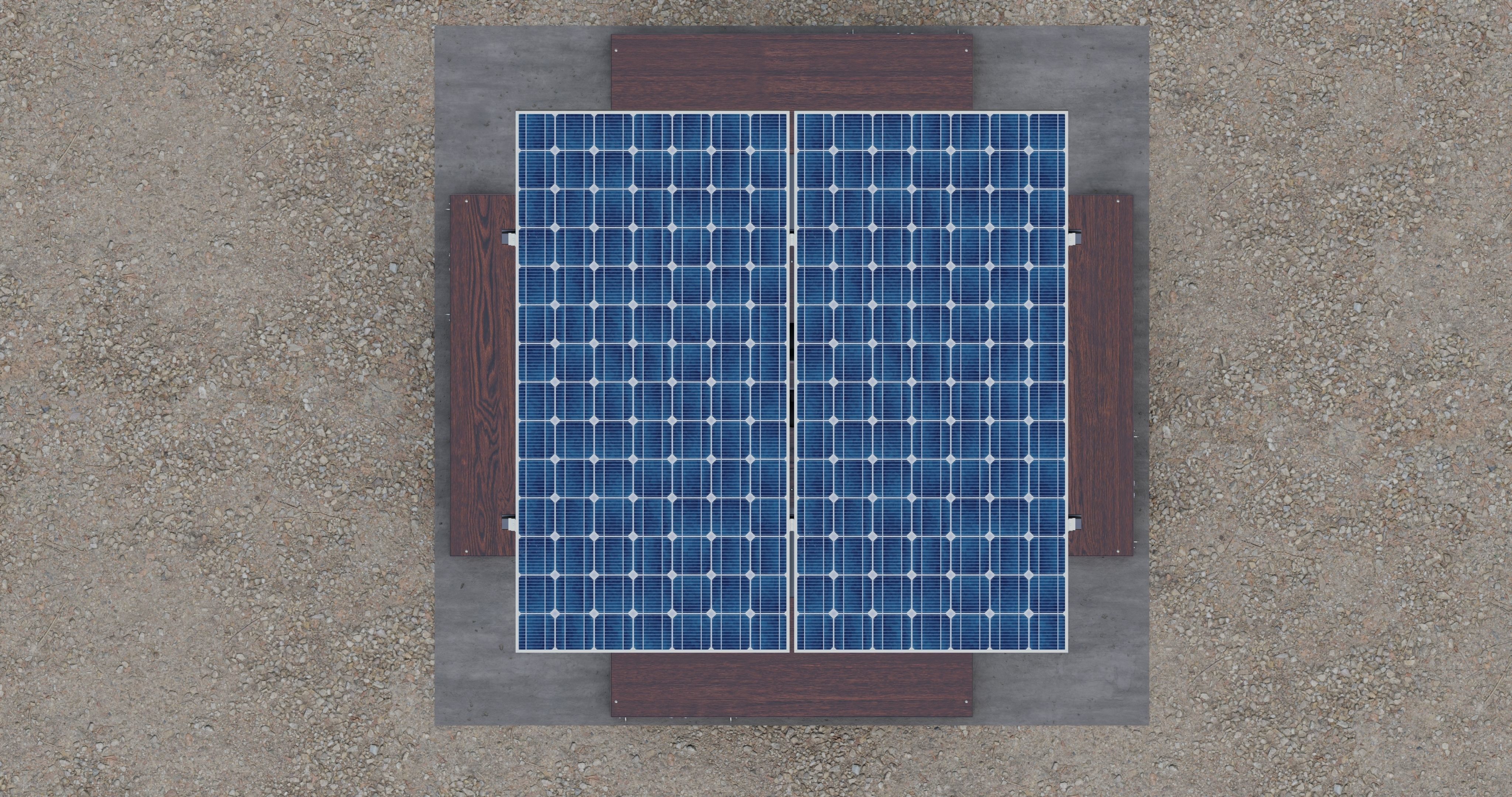 Solar Pergola Type-1 Black and White 3D model_8