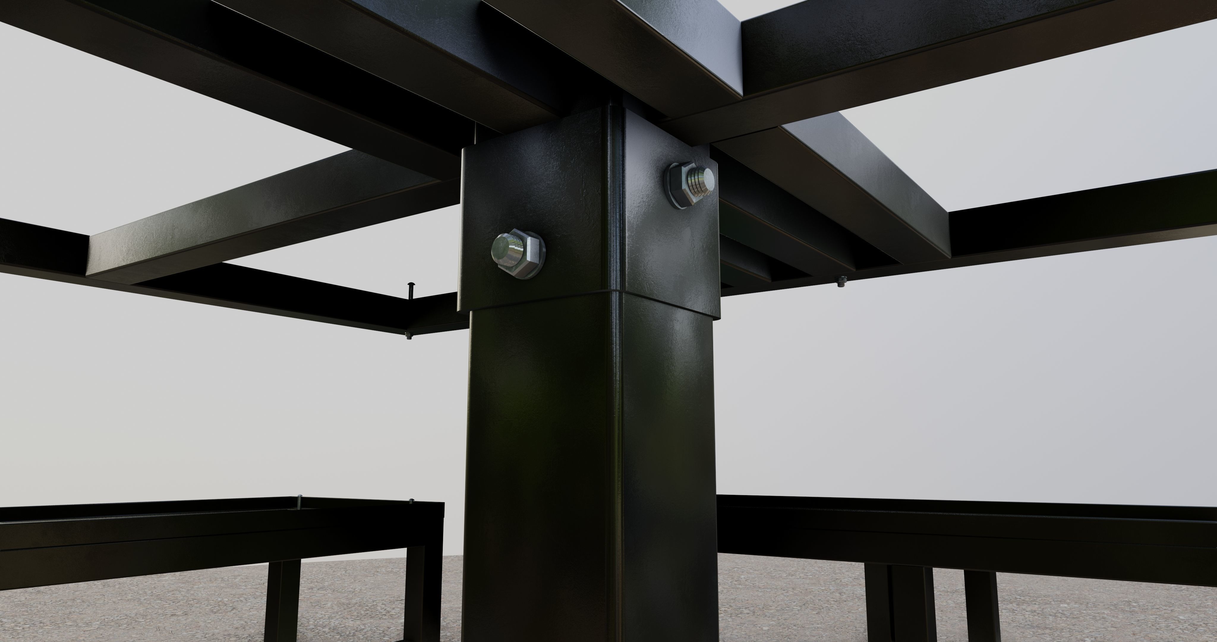 Solar Pergola Type-1 Black and White 3D model_18