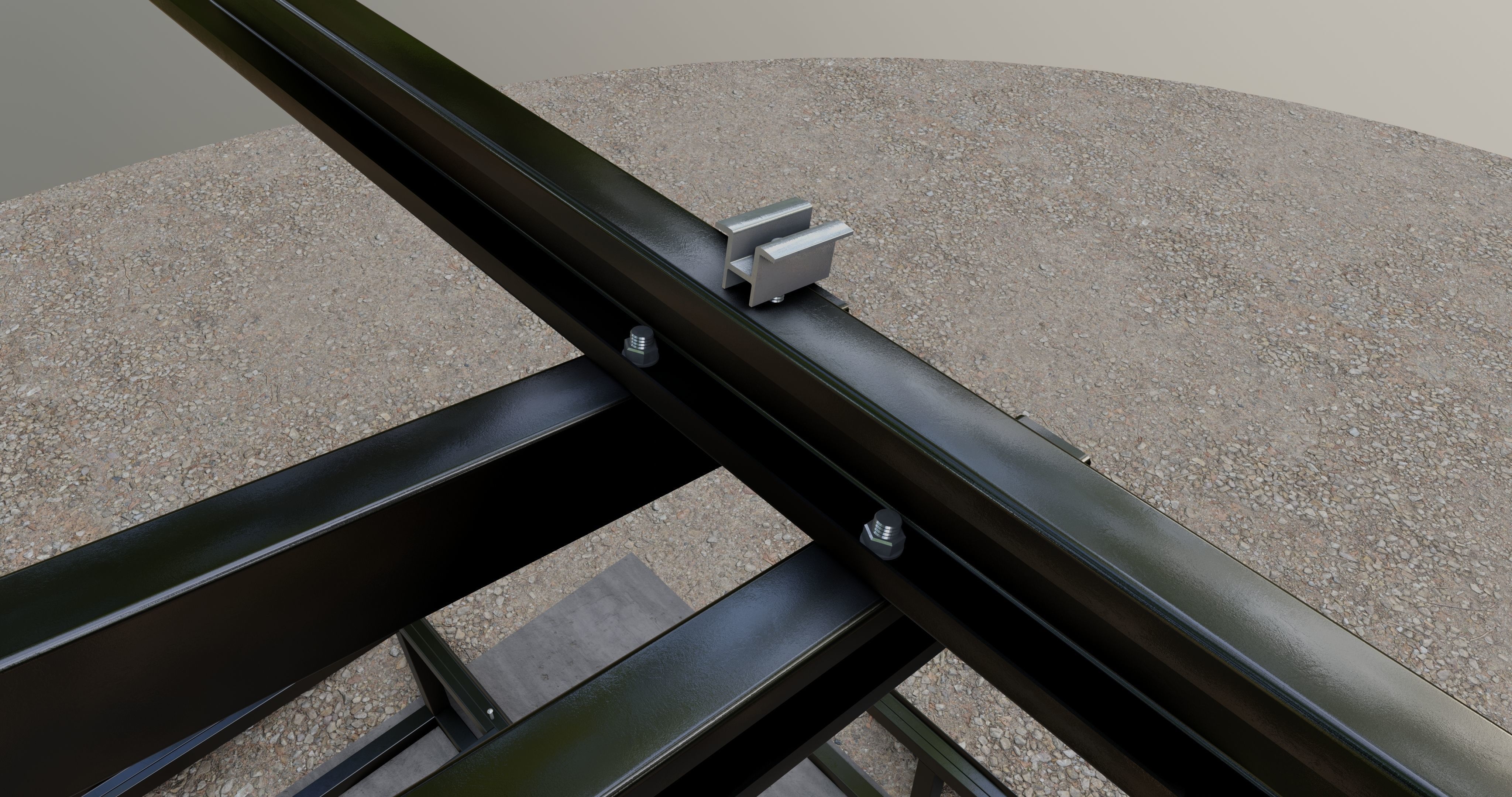 Solar Pergola Type-1 Black and White 3D model_16