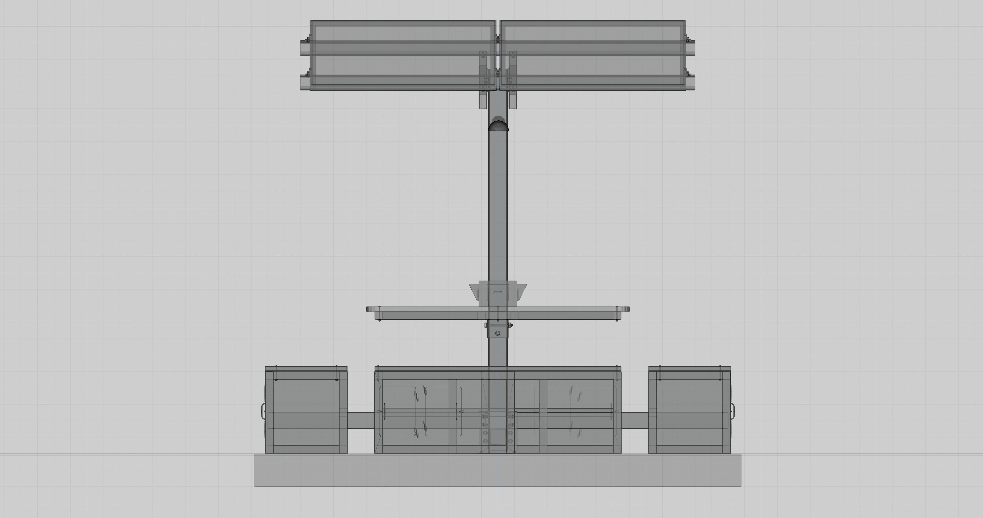Solar Pergola Type-1 Black and White 3D model_32