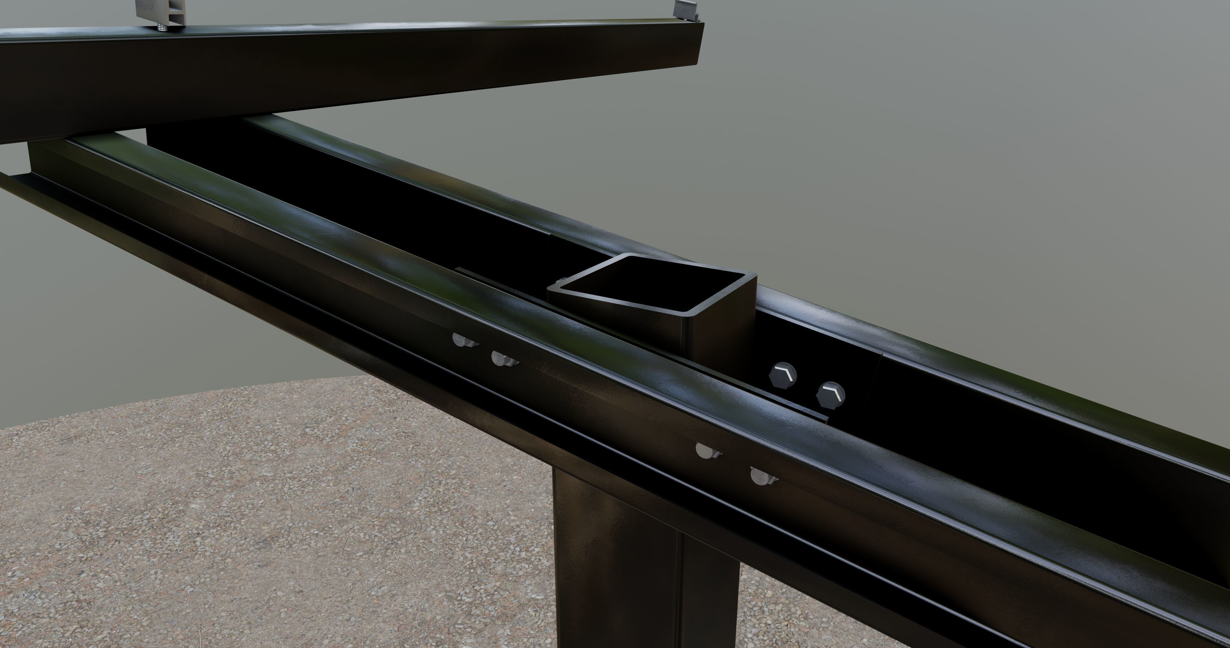 Solar Pergola Type-1 Black and White 3D model_15