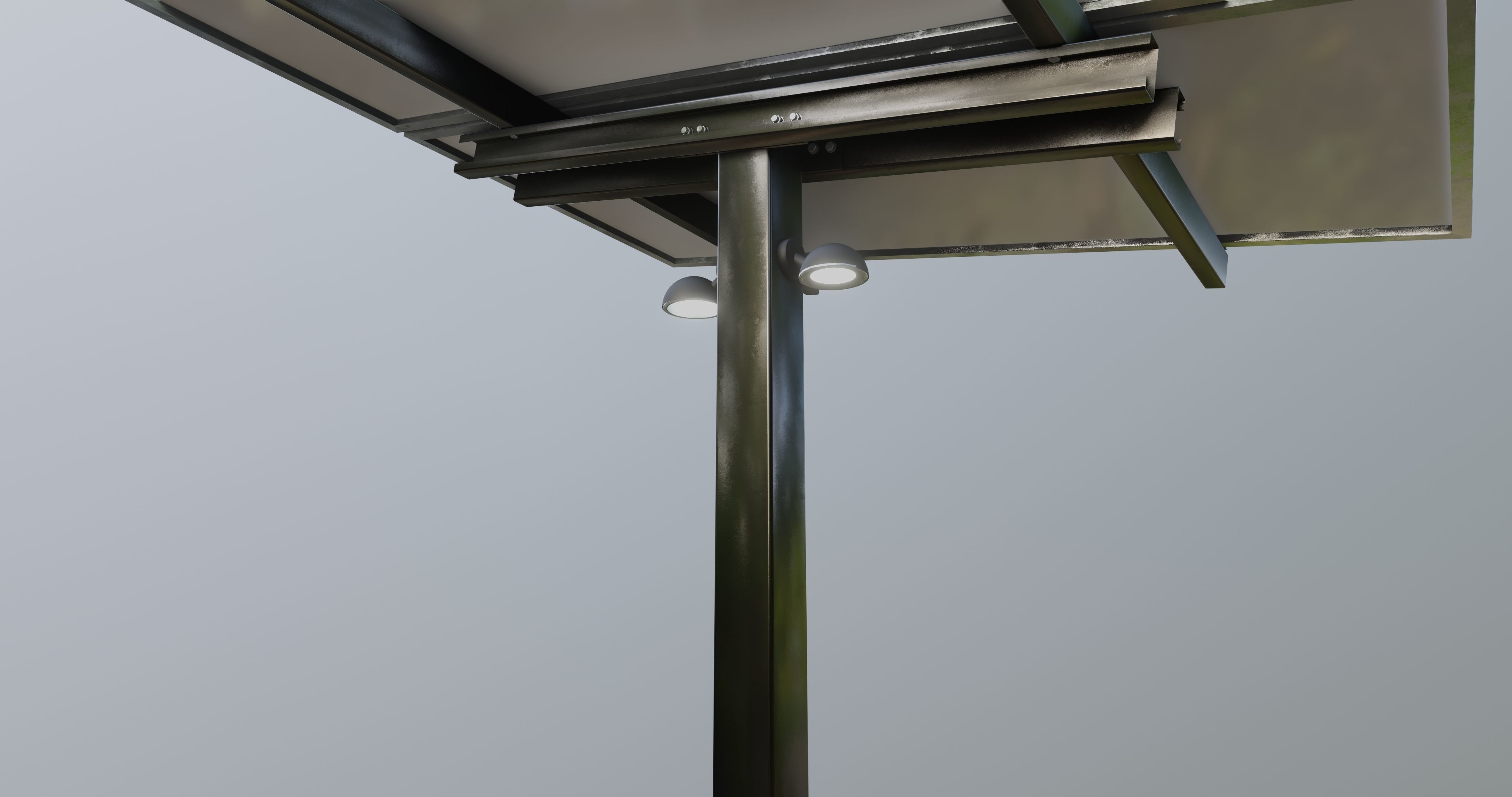 Solar Pergola Type-1 Black and White 3D model_22