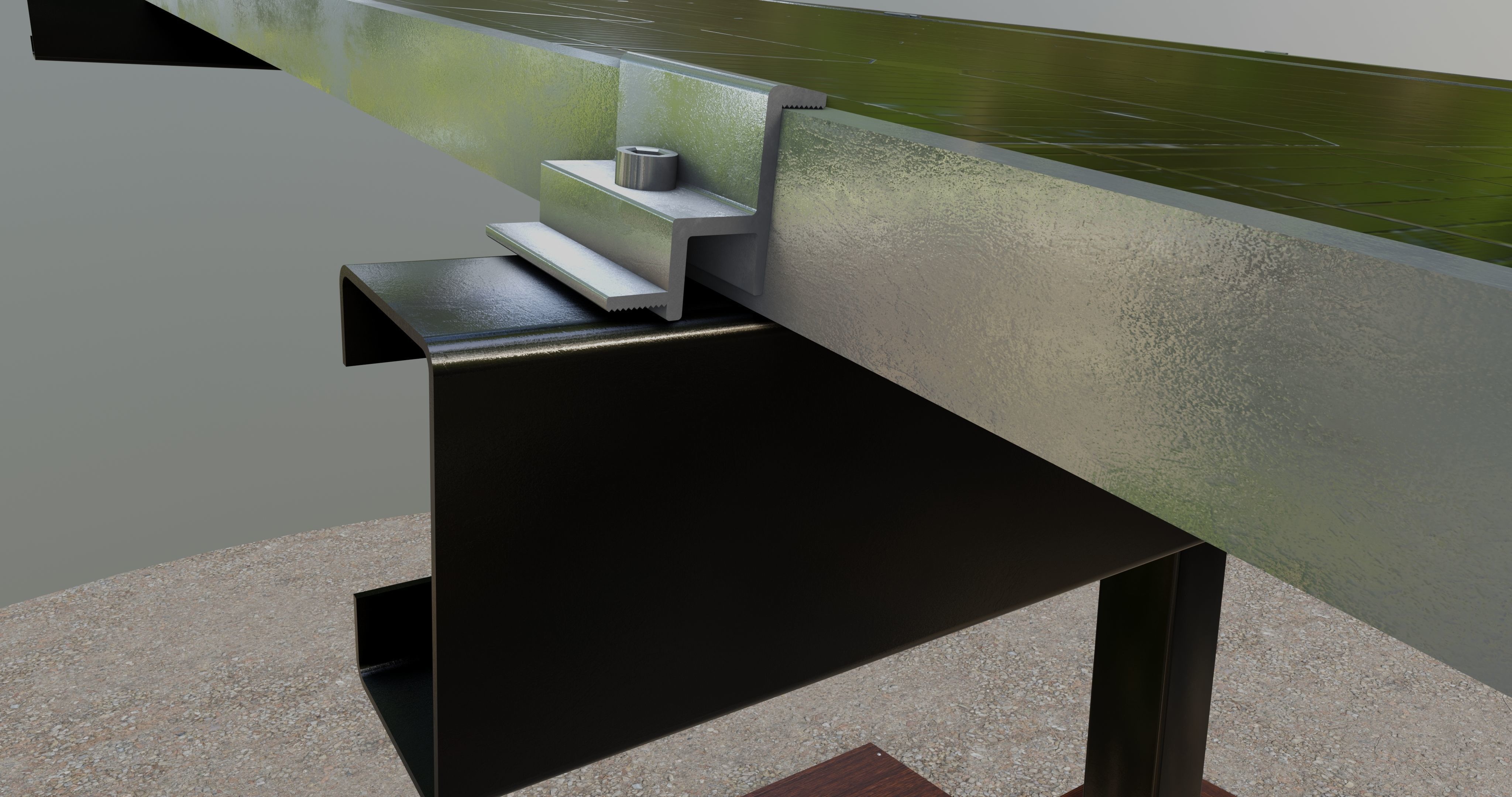 Solar Pergola Type-1 Black and White 3D model_10