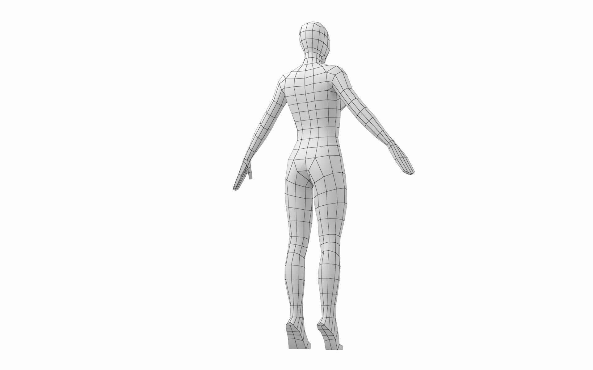 Natural Male and Female Base Mesh in A Pose 3D model_14