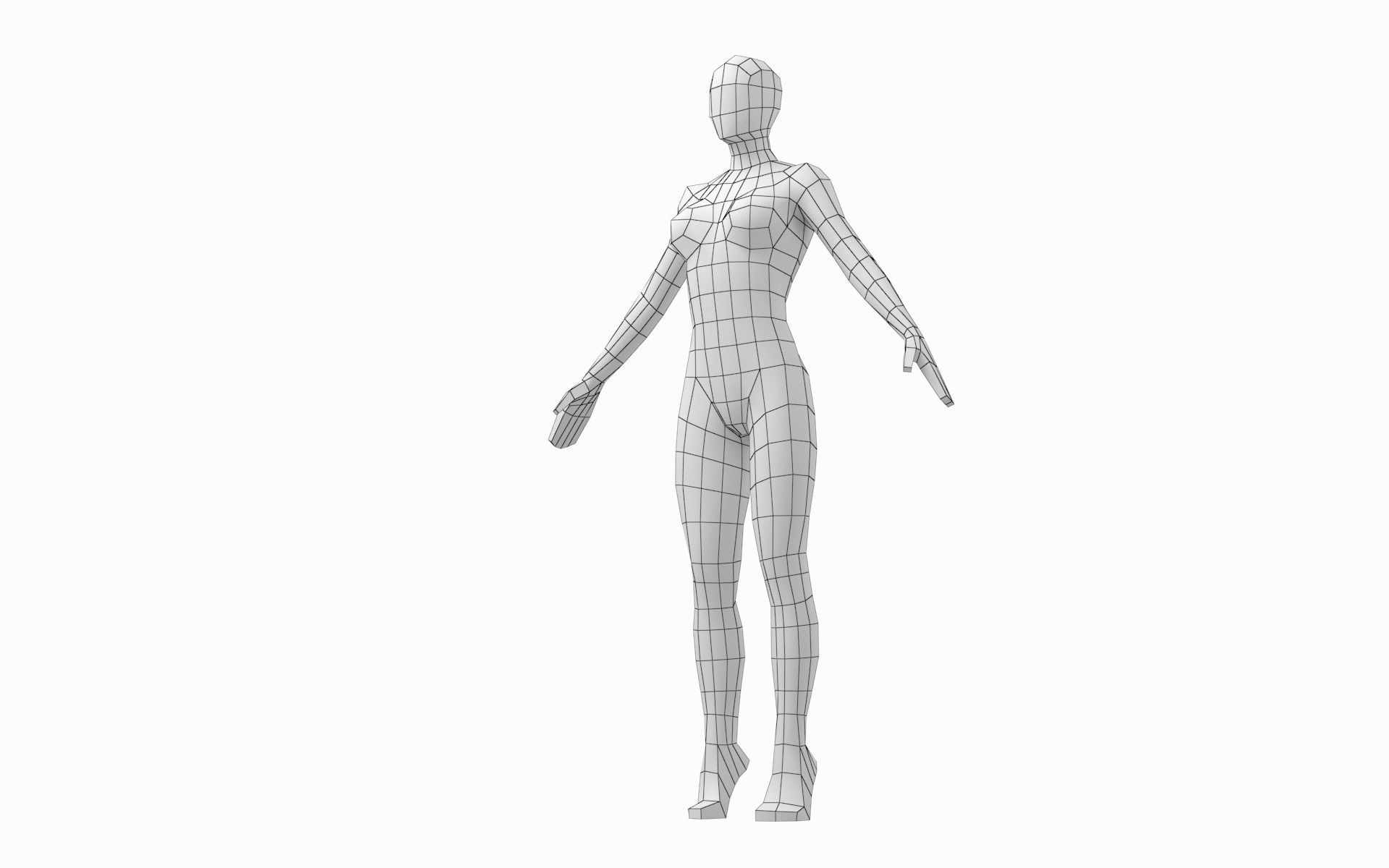Natural Male and Female Base Mesh in A Pose 3D model_11