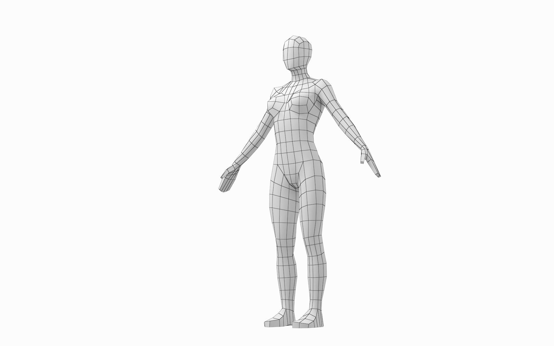 Natural Male and Female Base Mesh in A Pose 3D model_10