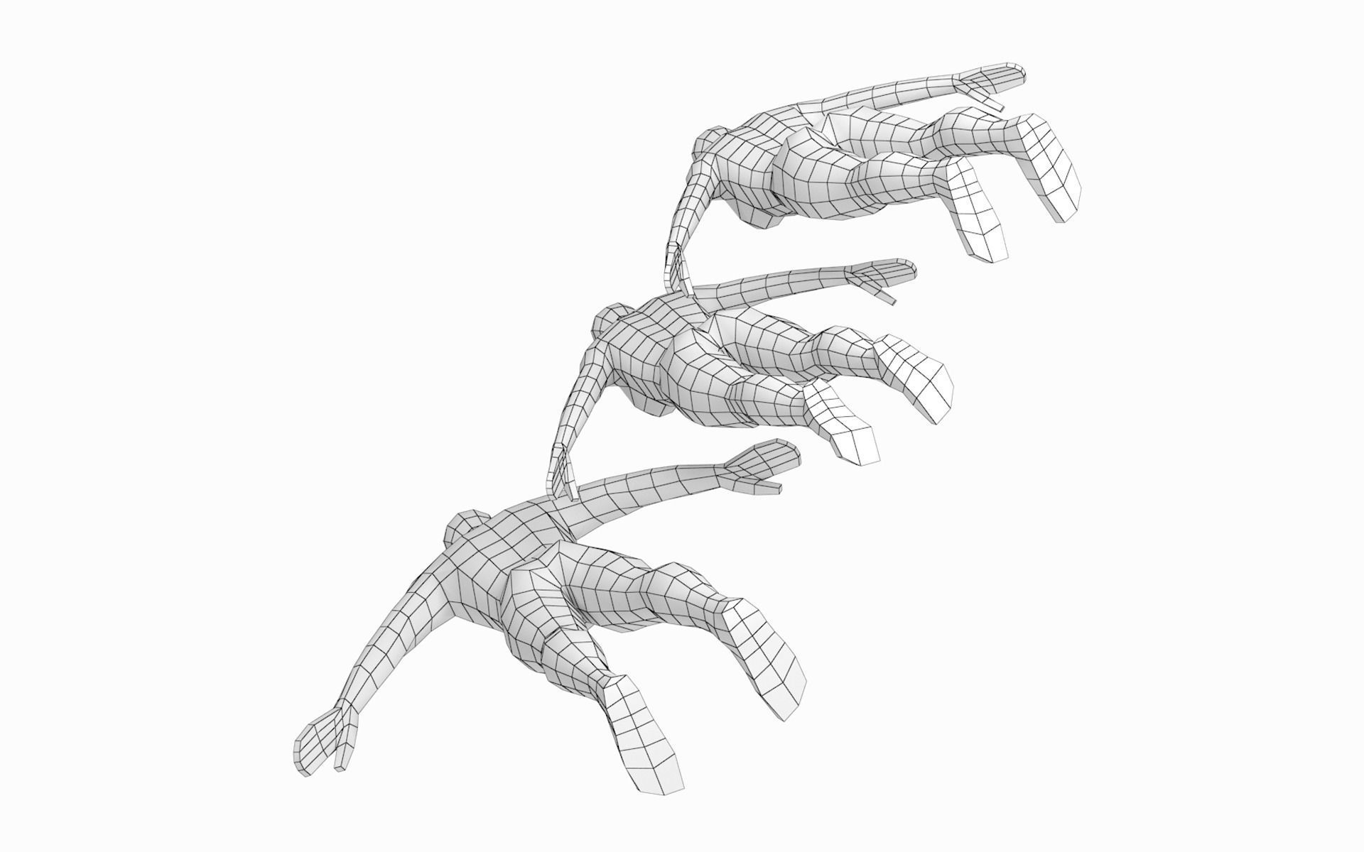 Natural Male and Female Base Mesh in A Pose 3D model_9