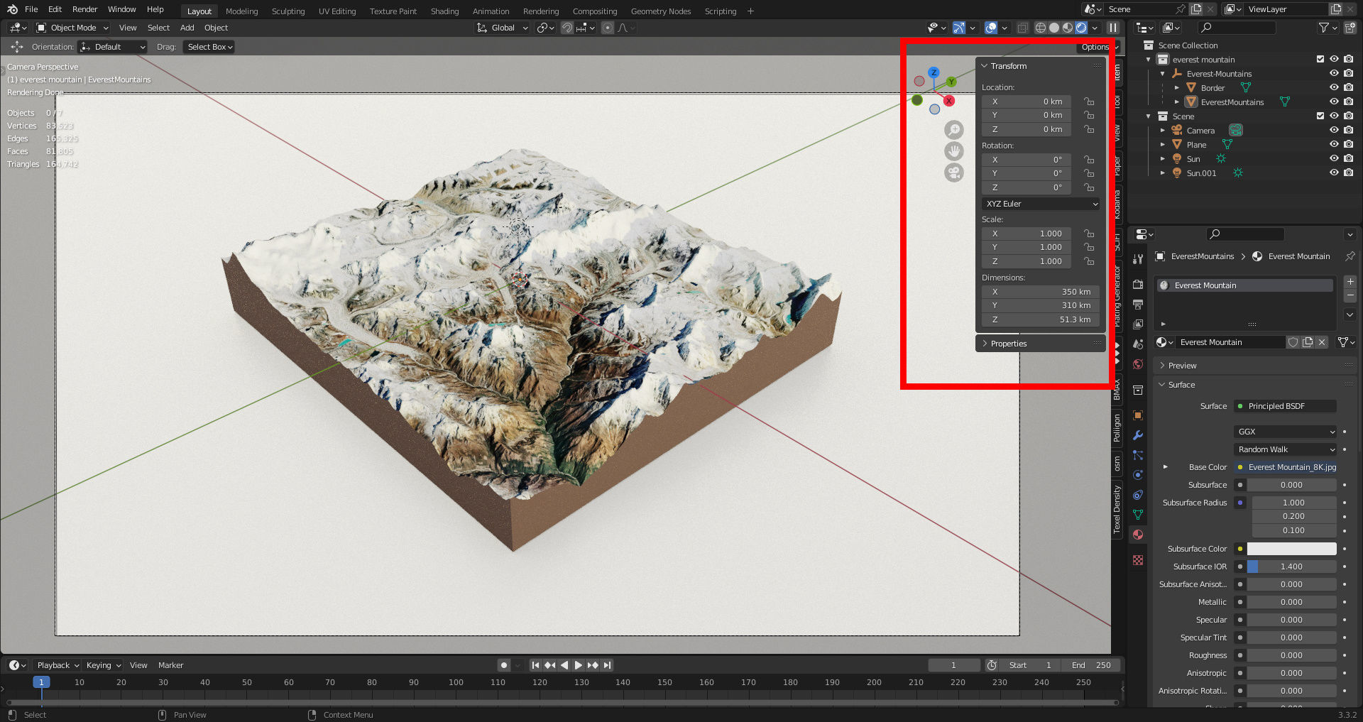 Everest-Mountains Low-poly 3D model_12