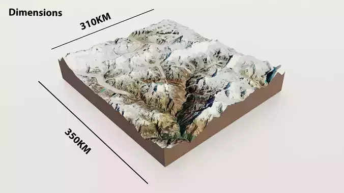 Everest-Mountains Low-poly 3D model