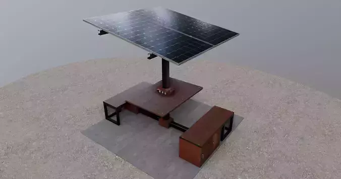 Solar Pergola Type-2 Black and White