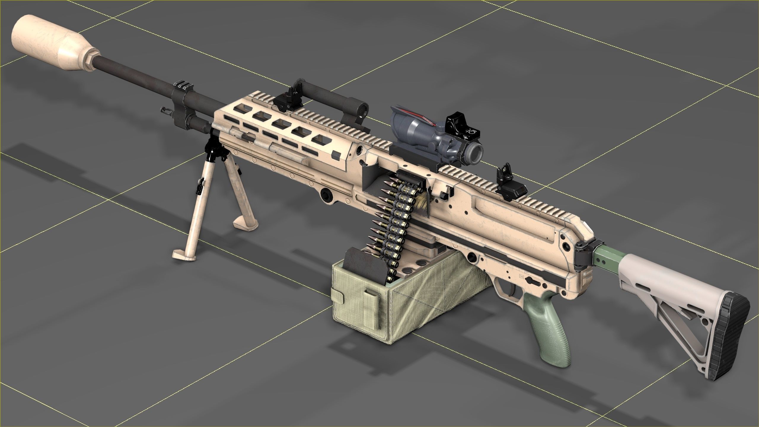 SIG SAUER MG-338 Low-poly 3D model_17