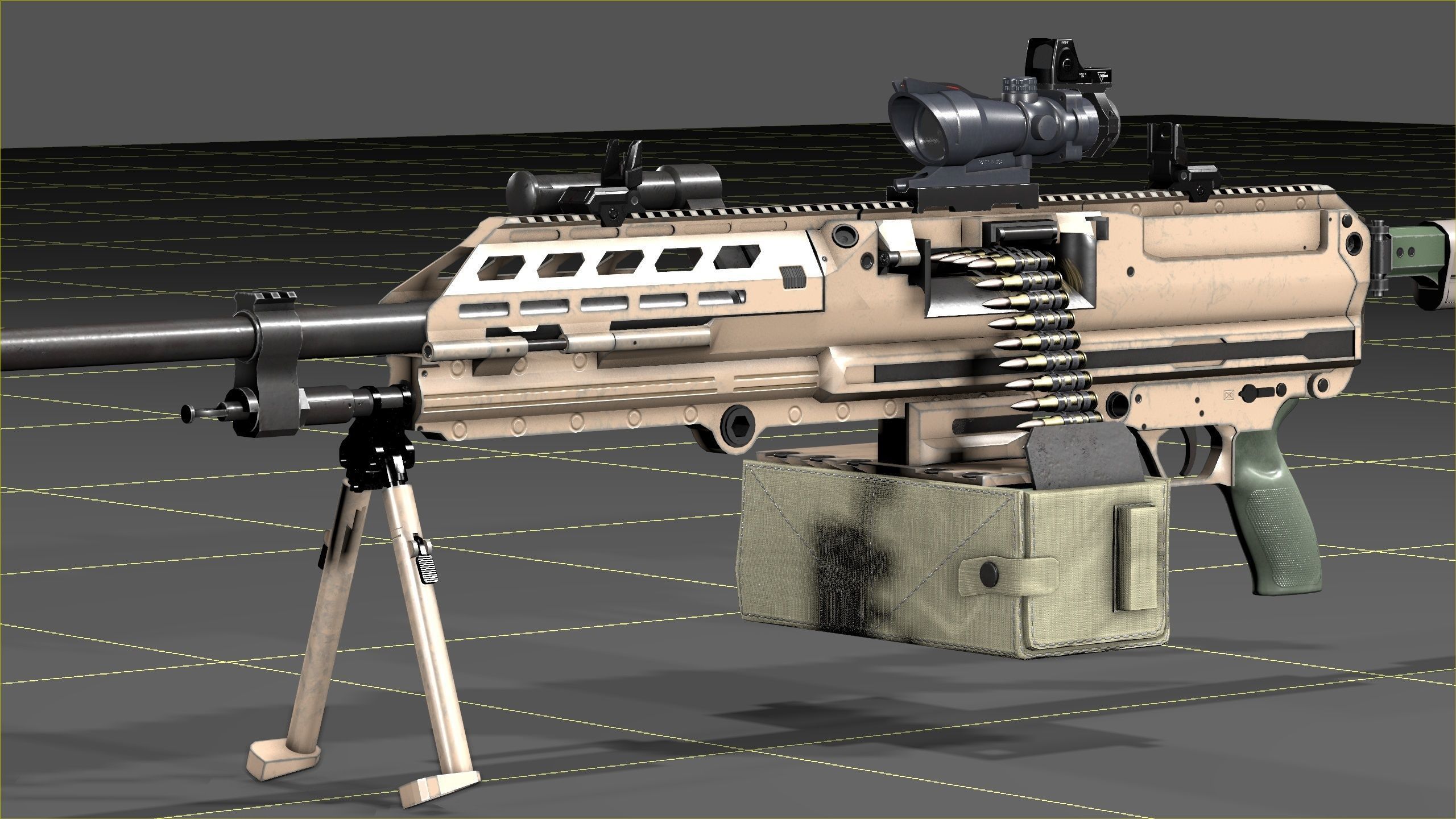 SIG SAUER MG-338 Low-poly 3D model_29